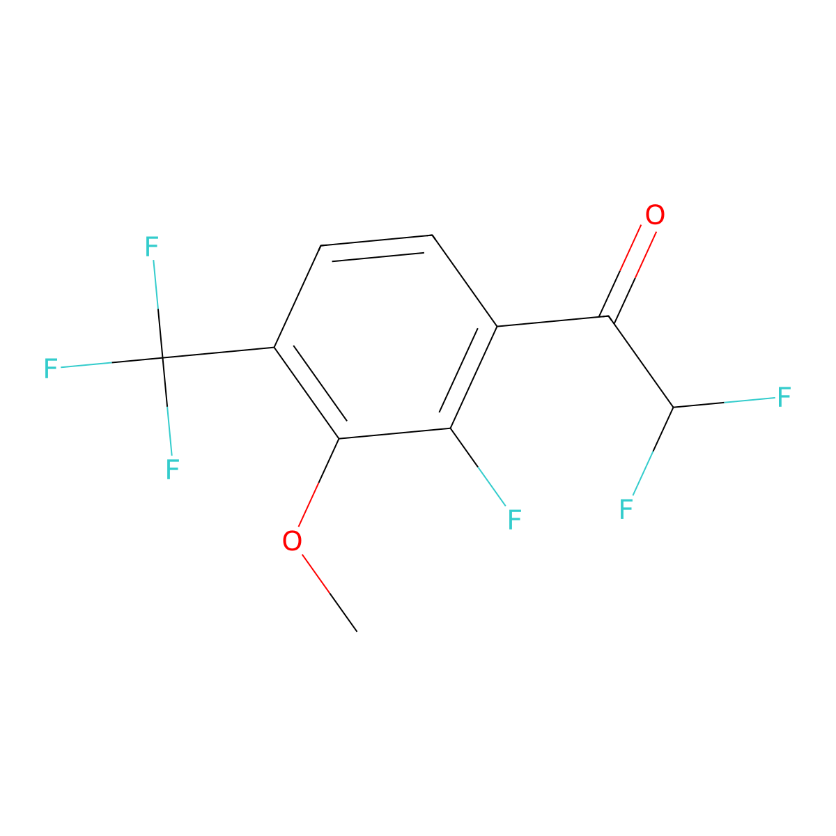 2,2-Difluoro-1-(2-fluoro-3-methoxy-4-(trifluoromethyl)phenyl)ethanone molecular structure, CAS 2807467-35-0