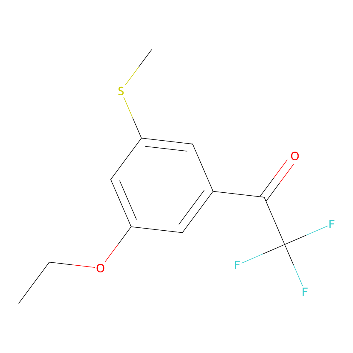 1-(3-Ethoxy-5-(methylthio)phenyl)-2,2,2-trifluoroethanone molecular structure, CAS 2807467-41-8