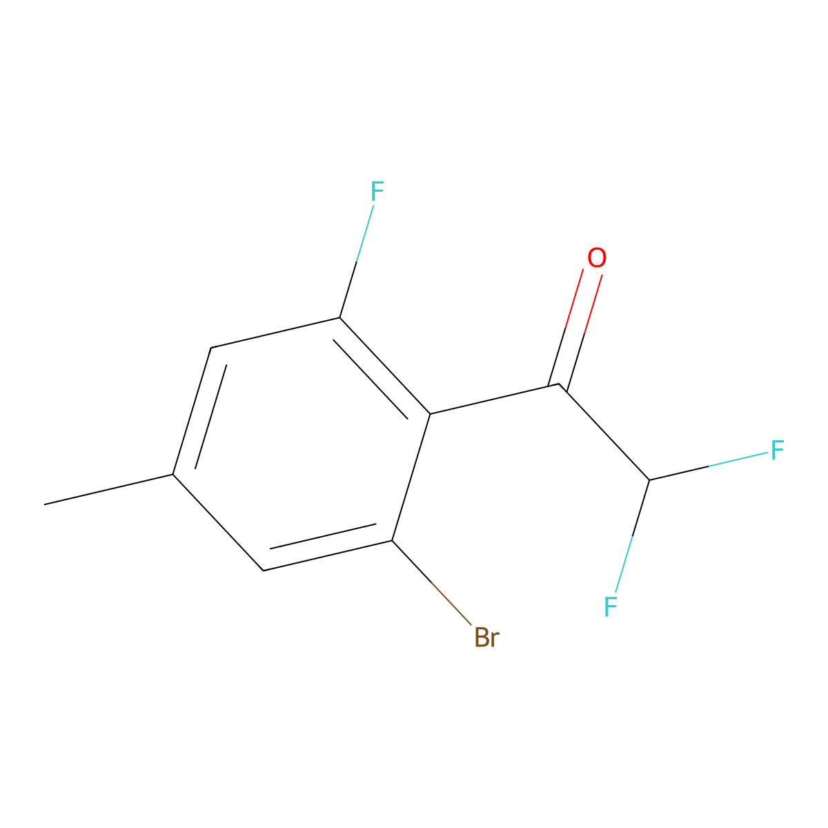 1-(2-Bromo-6-fluoro-4-methylphenyl)-2,2-difluoroethanone molecular structure, CAS 2807467-43-0