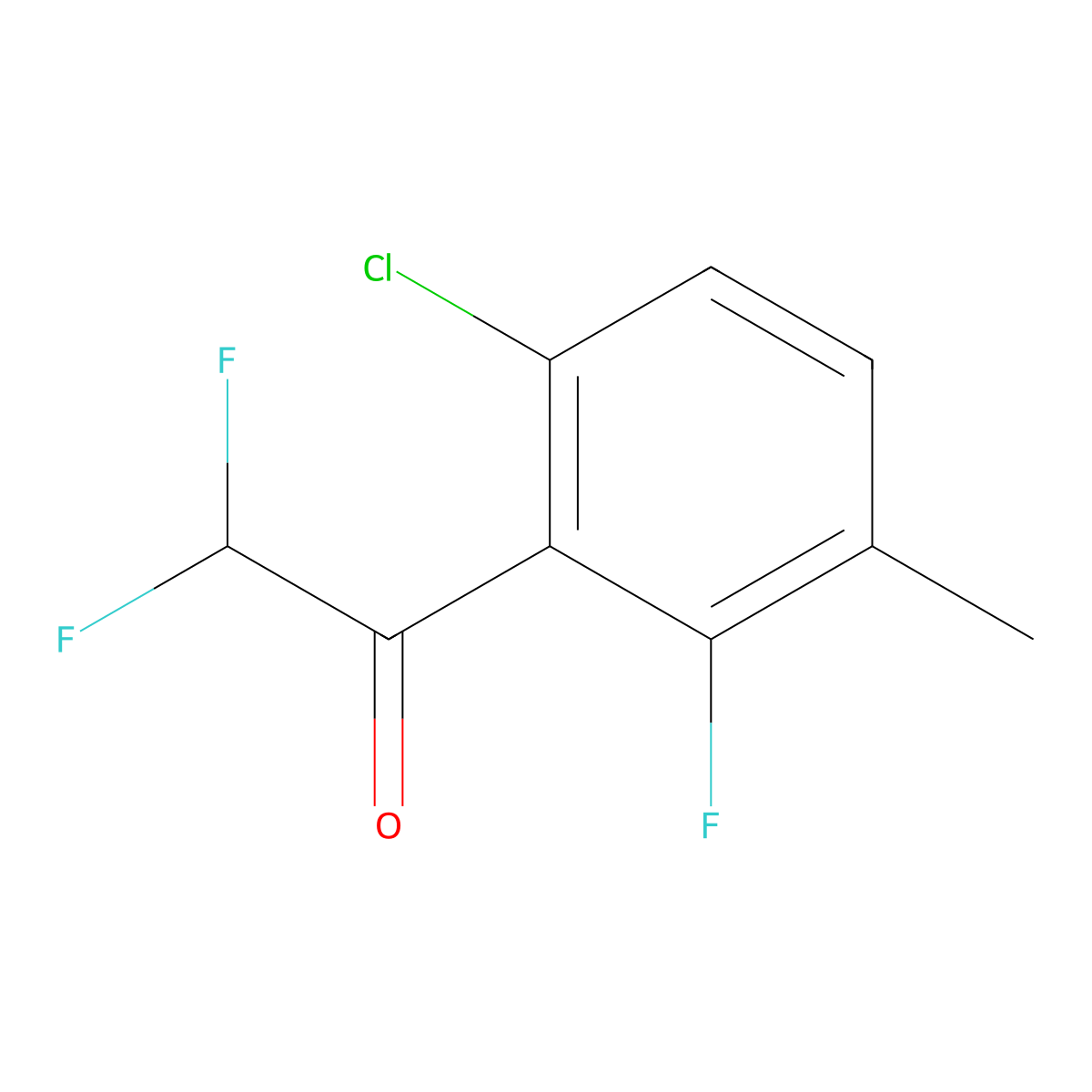 1-(6-Chloro-2-fluoro-3-methylphenyl)-2,2-difluoroethanone molecular structure, CAS 2807467-44-1