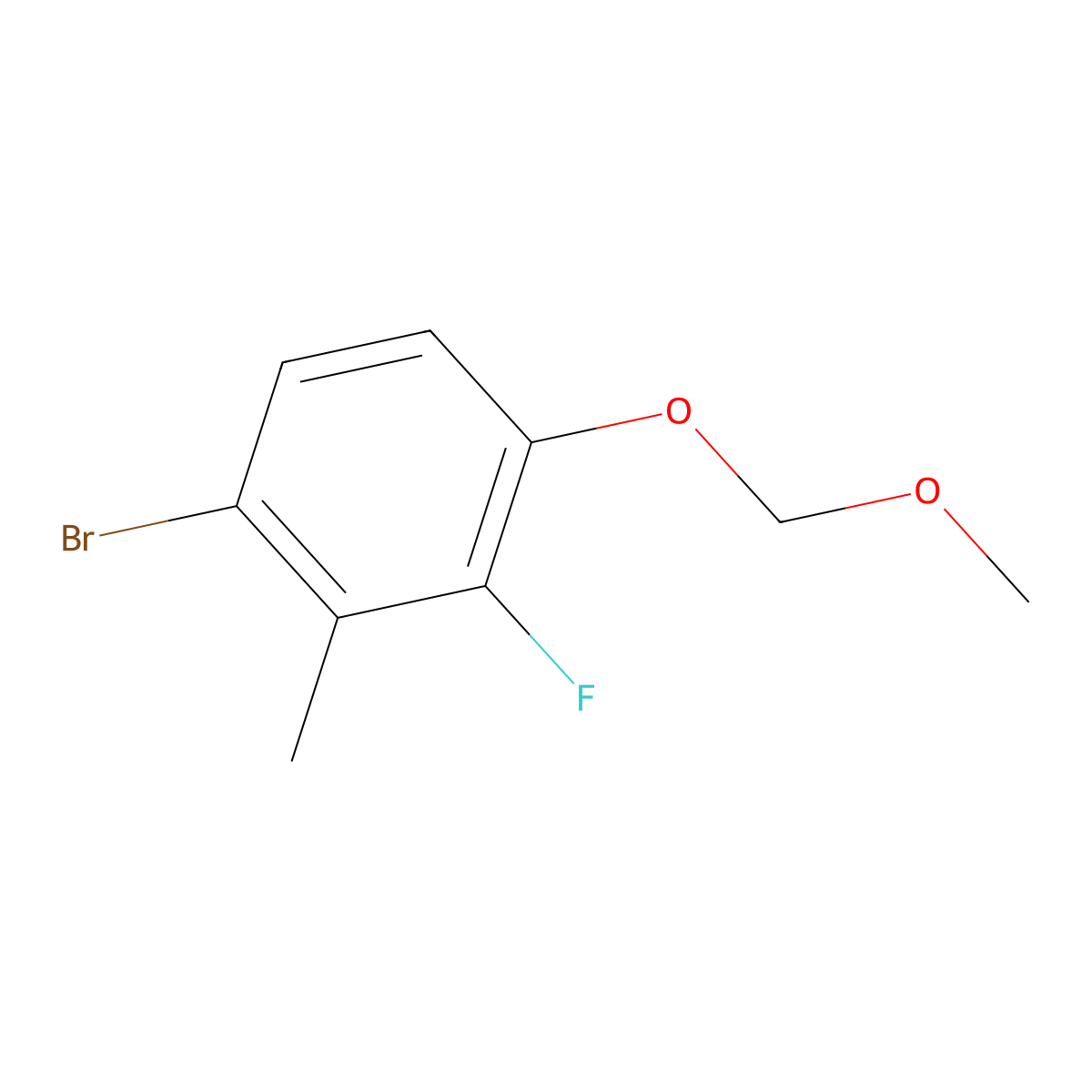 1-Bromo-3-fluoro-4-(methoxymethoxy)-2-methylbenzene molecular structure, CAS 2807467-45-2