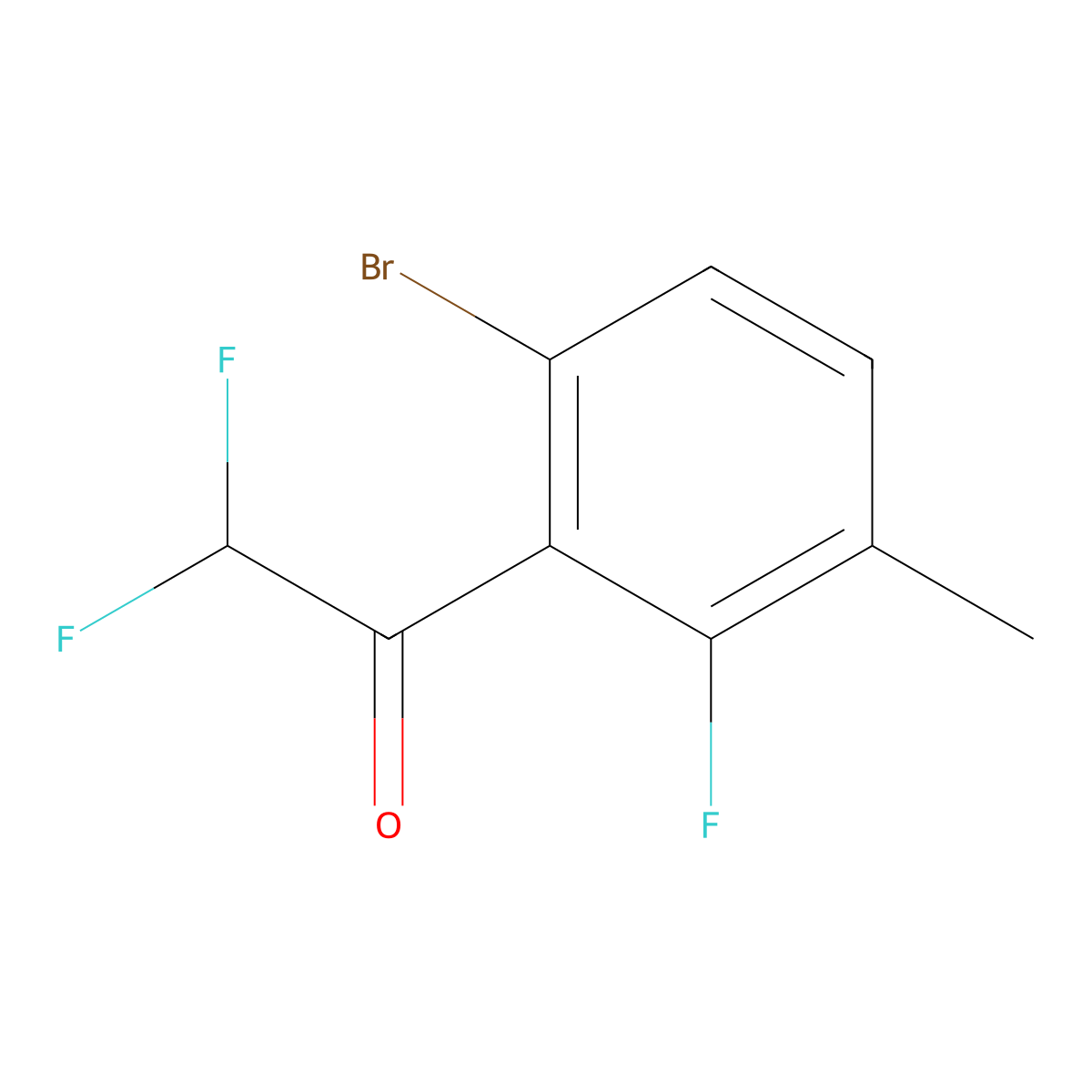 1-(6-Bromo-2-fluoro-3-methylphenyl)-2,2-difluoroethanone molecular structure, CAS 2807467-46-3