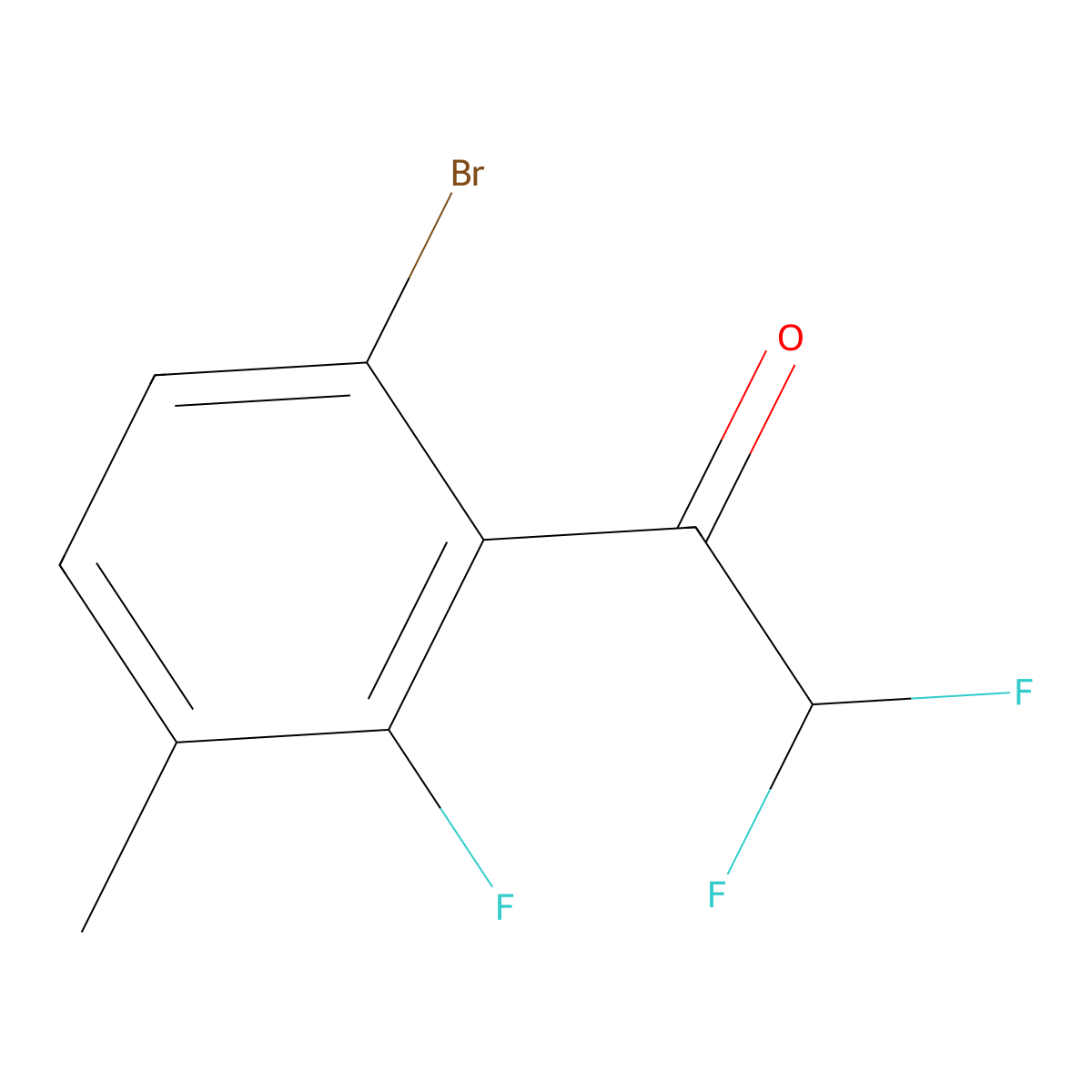 1-(6-Bromo-2-fluoro-3-methylphenyl)-2,2-difluoroethanone molecular structure, CAS 2807467-46-3