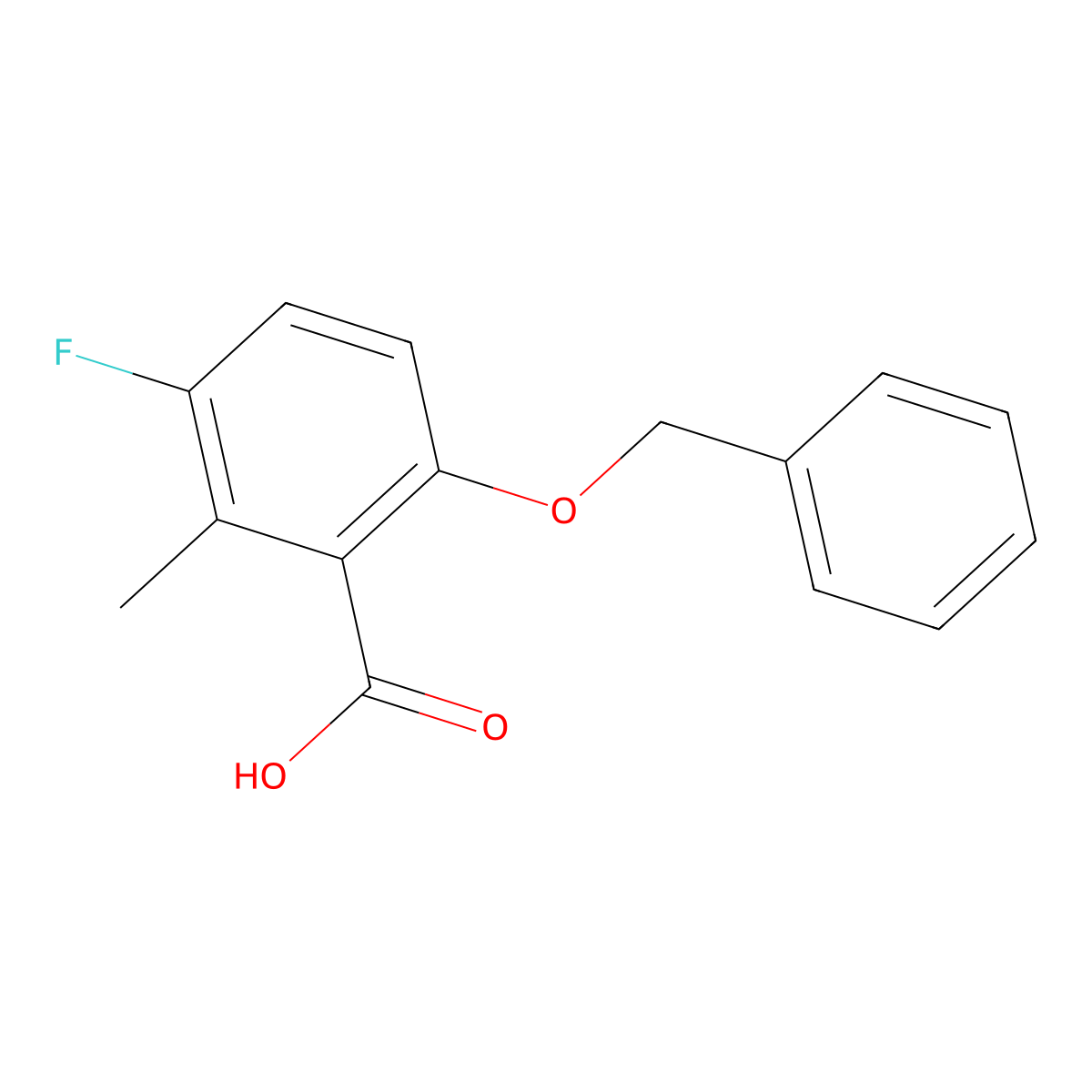 6-(Benzyloxy)-3-fluoro-2-methylbenzoic acid molecular structure, CAS 2807467-48-5