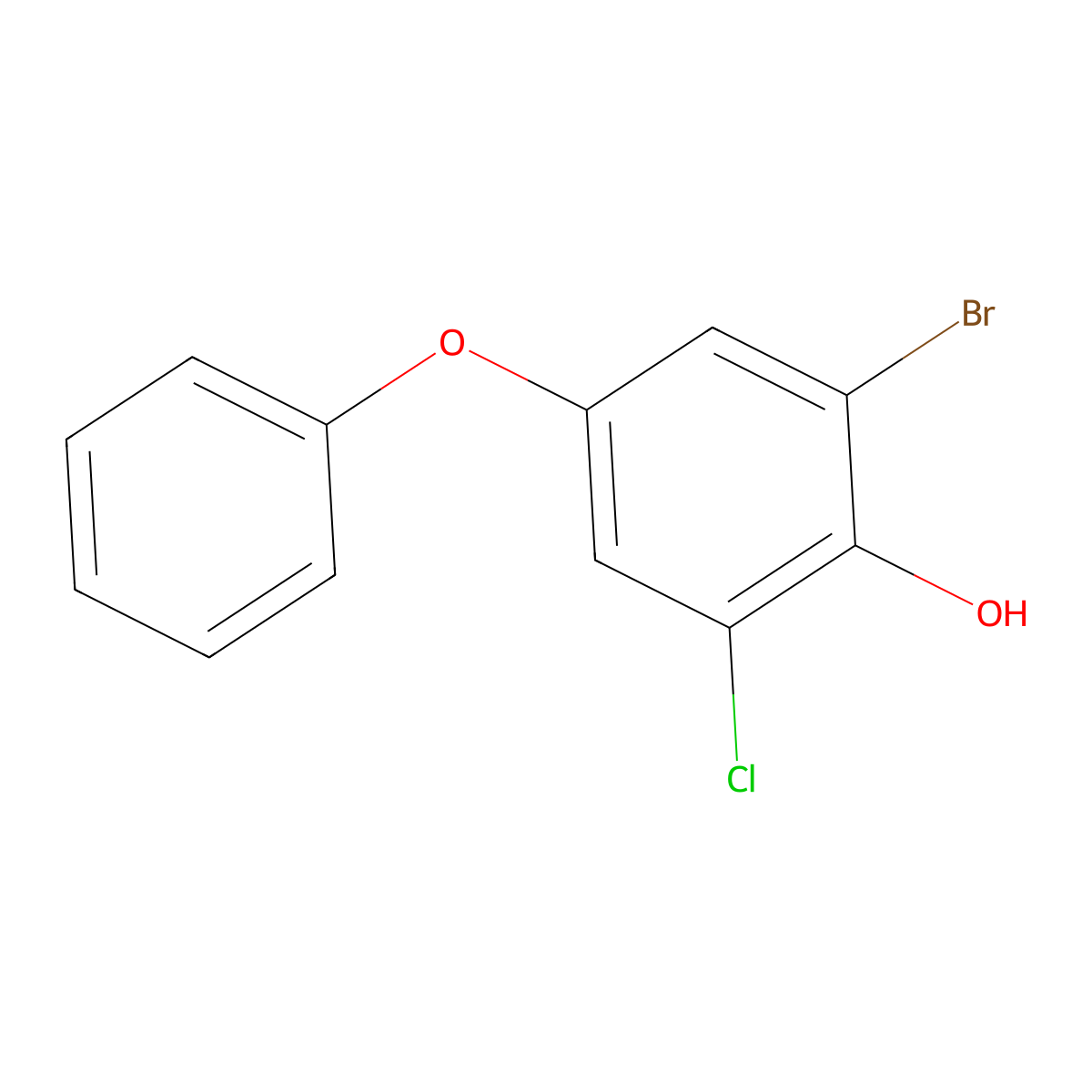 2-Bromo-6-chloro-4-phenoxyphenol molecular structure, CAS 2807467-59-8