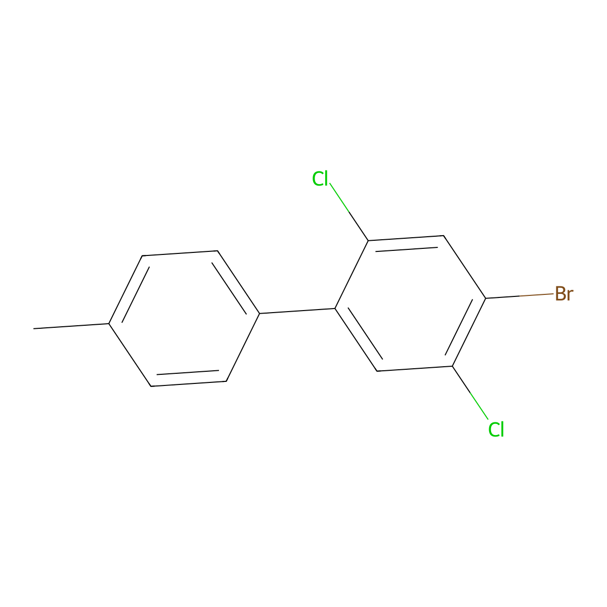 4-Bromo-2,5-dichloro-4'-methyl-1,1'-biphenyl molecular structure, CAS 2807467-64-5
