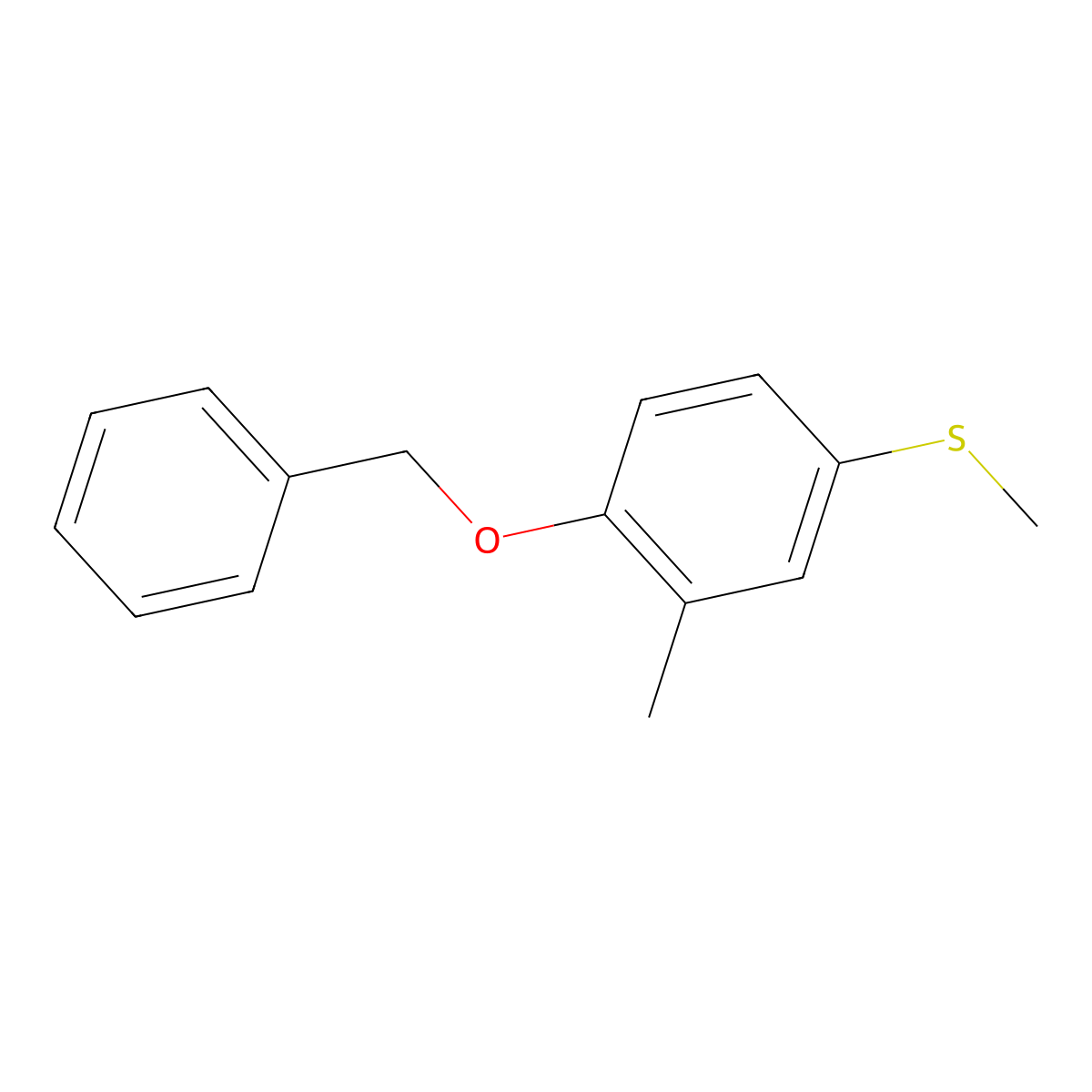 (4-(Benzyloxy)-3-methylphenyl)(methyl)sulfane molecular structure, CAS 2807467-67-8