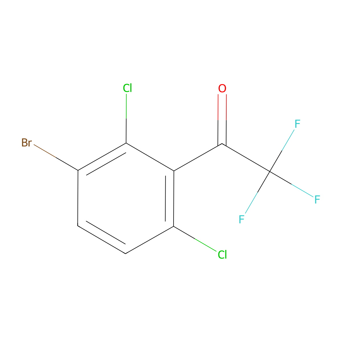 1-(3-Bromo-2,6-dichlorophenyl)-2,2,2-trifluoroethanone molecular structure, CAS 2807467-72-5
