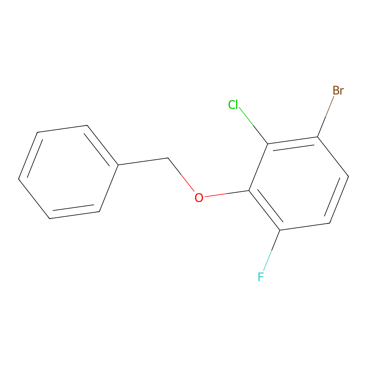2-(Benzyloxy)-4-bromo-3-chloro-1-fluorobenzene molecular structure, CAS 2807467-77-0
