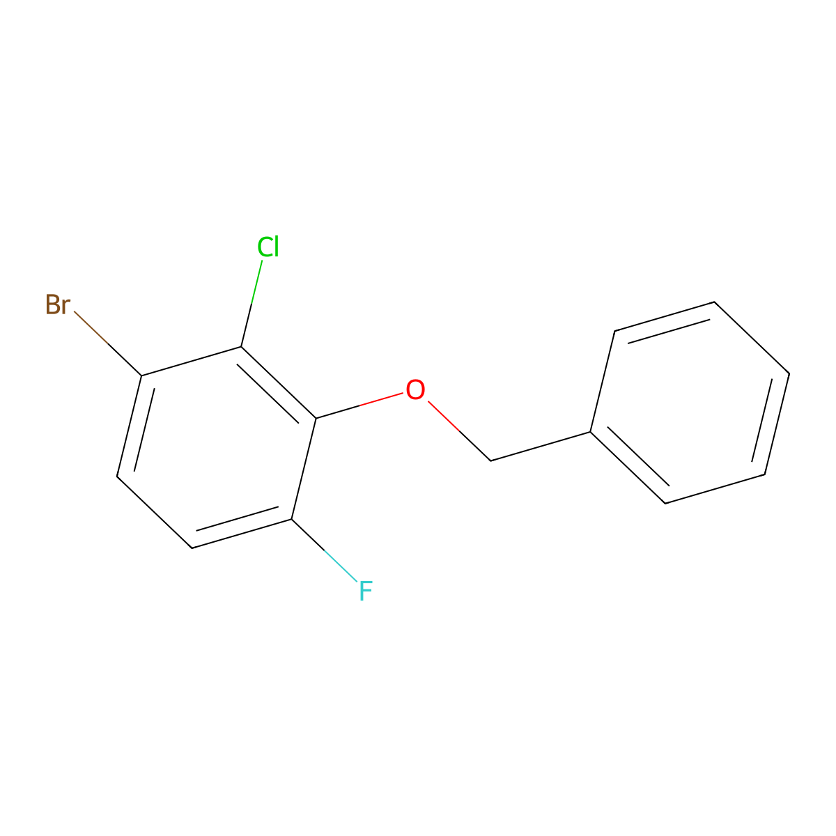 2-(Benzyloxy)-4-bromo-3-chloro-1-fluorobenzene molecular structure, CAS 2807467-77-0