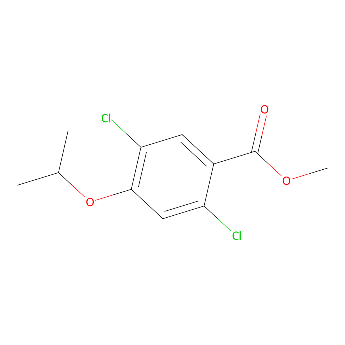 Methyl 2,5-dichloro-4-isopropoxybenzoate molecular structure, CAS 2807467-93-0