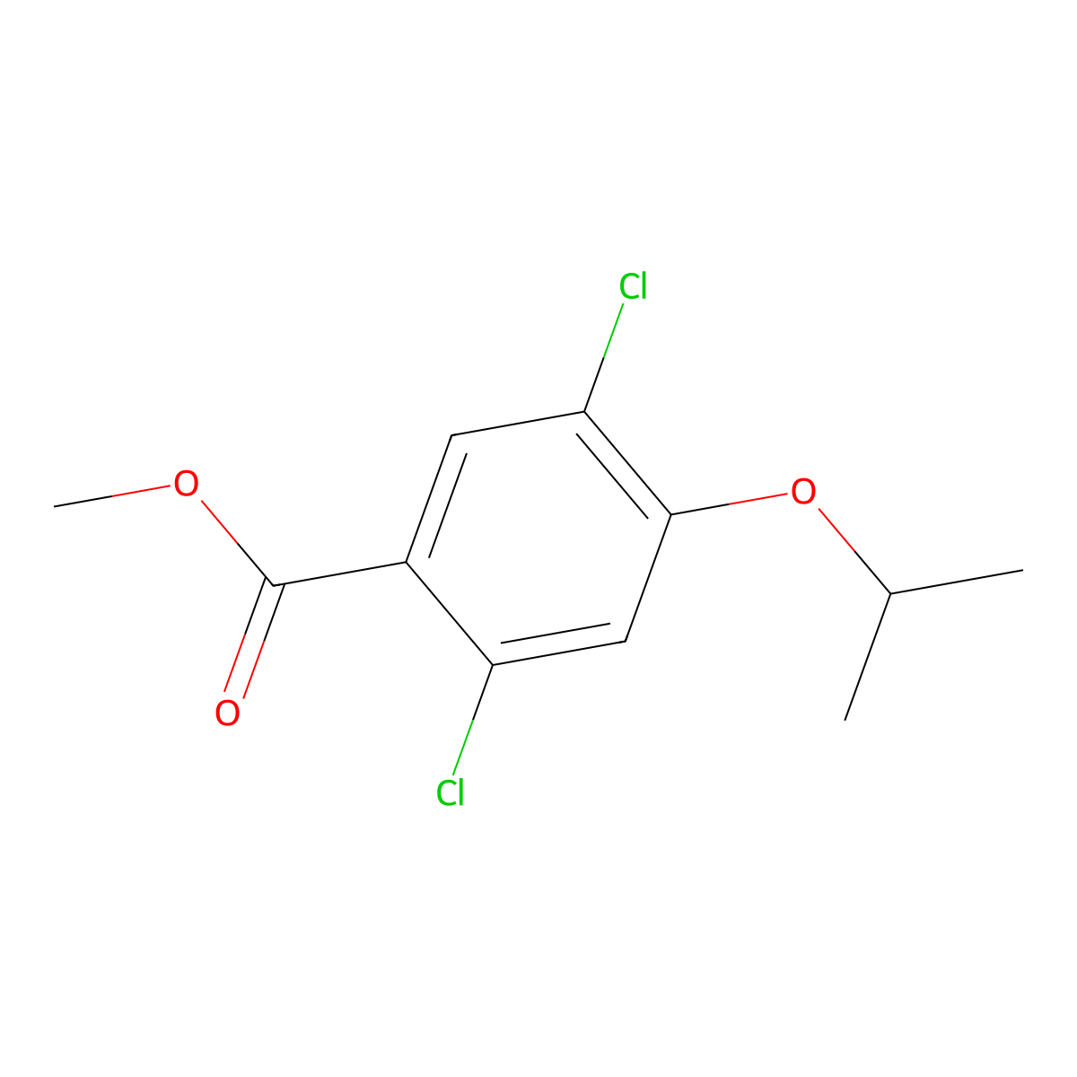 Methyl 2,5-dichloro-4-isopropoxybenzoate molecular structure, CAS 2807467-93-0
