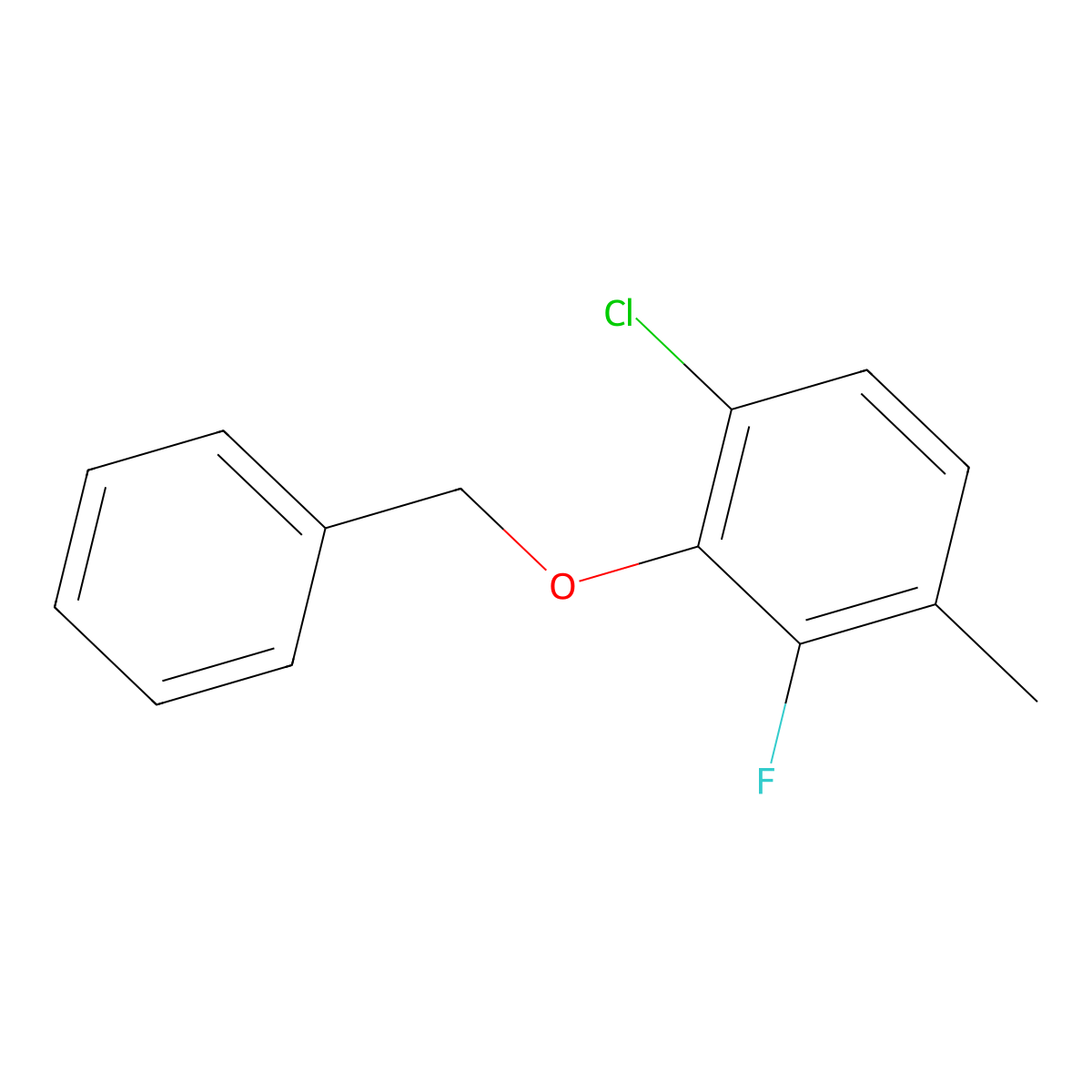 2-(Benzyloxy)-1-chloro-3-fluoro-4-methylbenzene molecular structure, CAS 2807467-99-6
