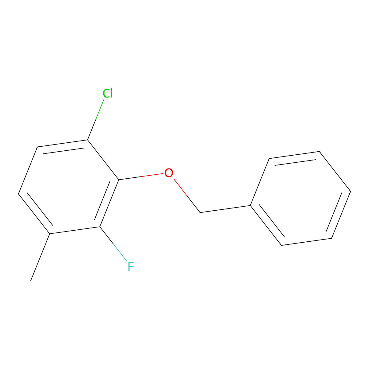 2-(Benzyloxy)-1-chloro-3-fluoro-4-methylbenzene molecular structure, CAS 2807467-99-6