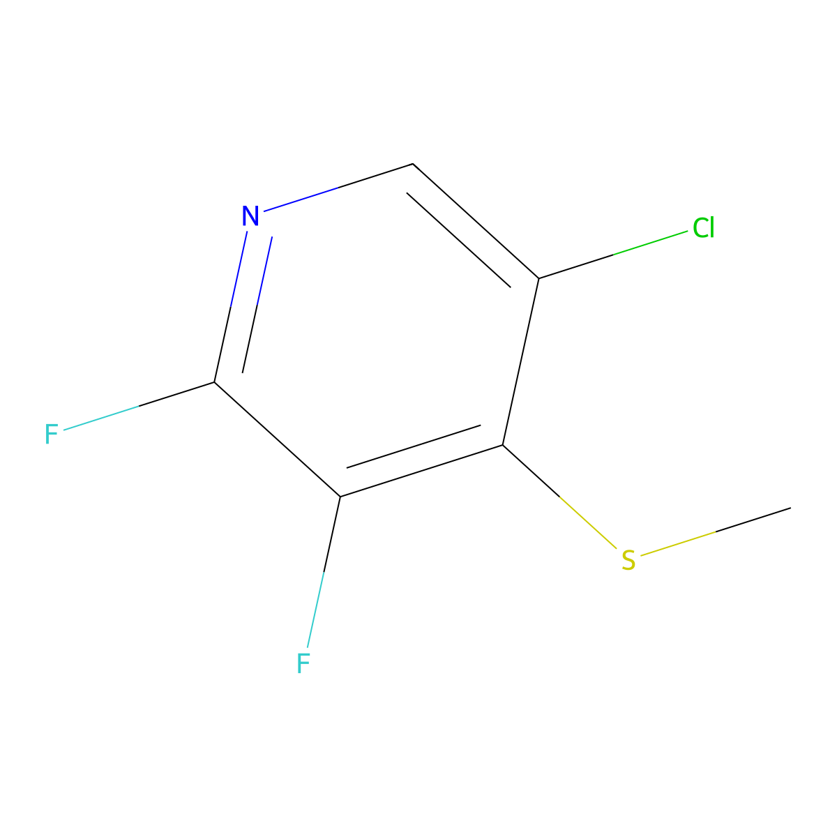 5-Chloro-2,3-difluoro-4-(methylthio)pyridine molecular structure, CAS 2807468-03-5