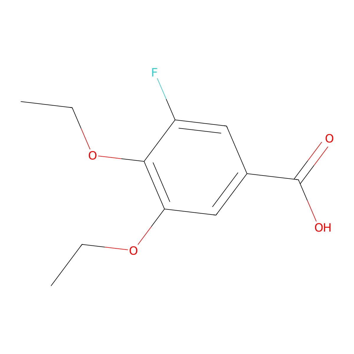 3,4-Diethoxy-5-fluorobenzoic acid molecular structure, CAS 2807468-09-1