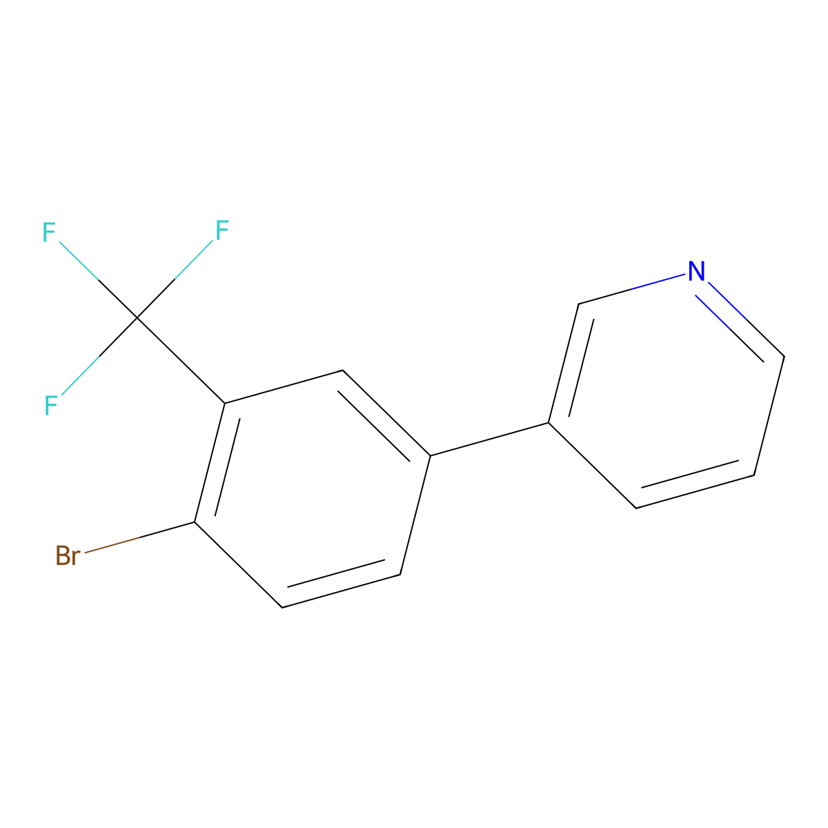 3-(4-Bromo-3-(trifluoromethyl)phenyl)pyridine molecular structure, CAS 2807469-42-5