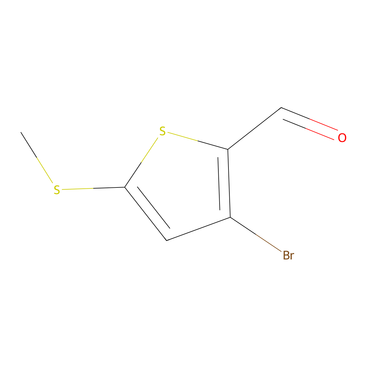 3-Bromo-5-(methylthio)thiophene-2-carbaldehyde molecular structure, CAS 2807469-43-6