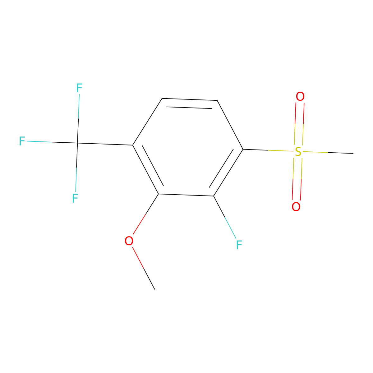 2-Fluoro-3-methoxy-1-(methylsulfonyl)-4-(trifluoromethyl)benzene molecular structure, CAS 2807469-49-2
