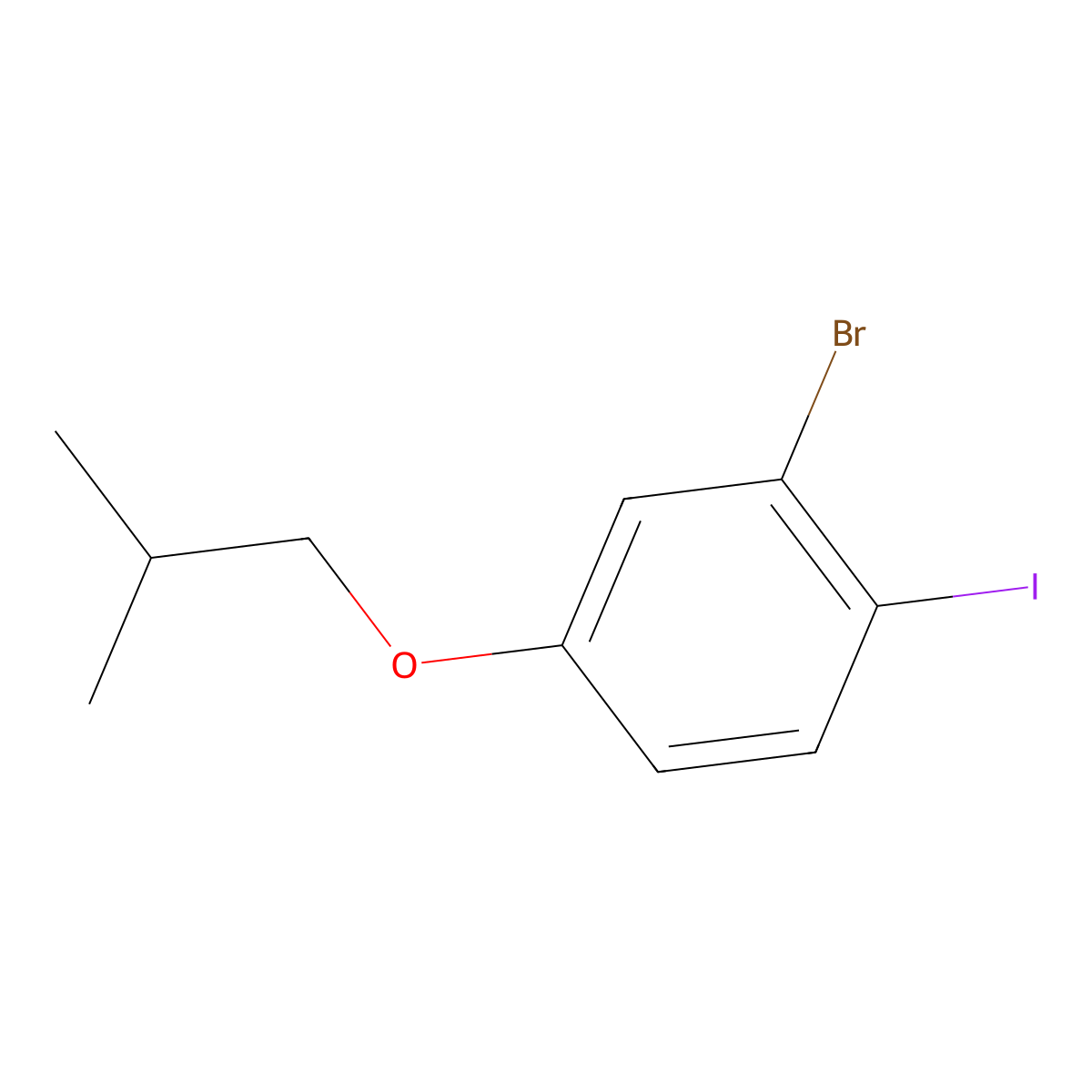 2-Bromo-1-iodo-4-isobutoxybenzene molecular structure, CAS 2807469-56-1