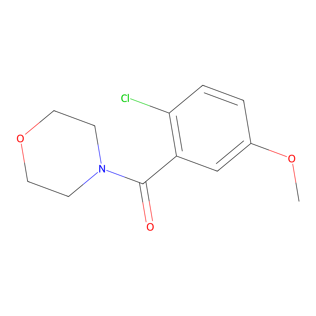 (2-Chloro-5-methoxyphenyl)(morpholino)methanone molecular structure, CAS 2807469-63-0