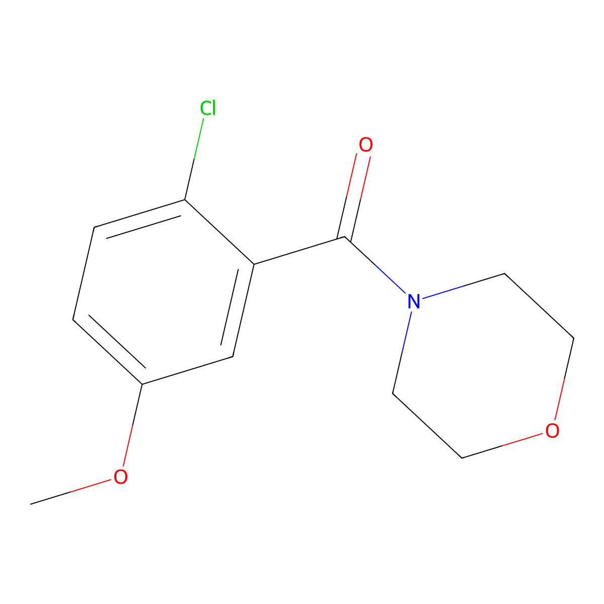(2-Chloro-5-methoxyphenyl)(morpholino)methanone molecular structure, CAS 2807469-63-0