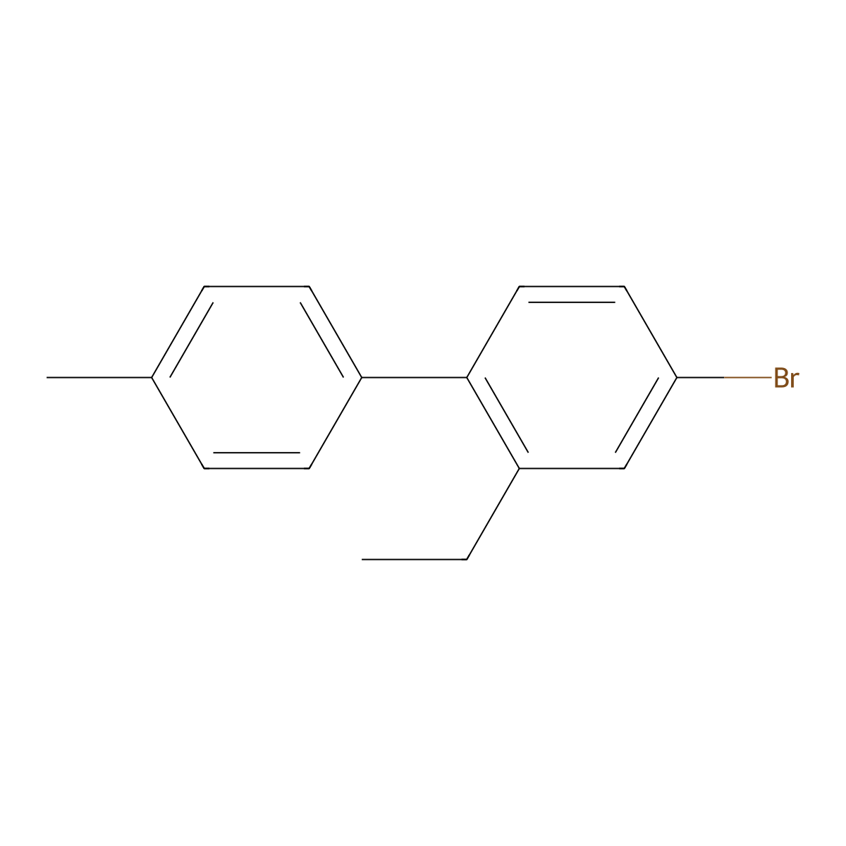 4-Bromo-2-ethyl-4'-methyl-1,1'-biphenyl molecular structure, CAS 2807469-71-0