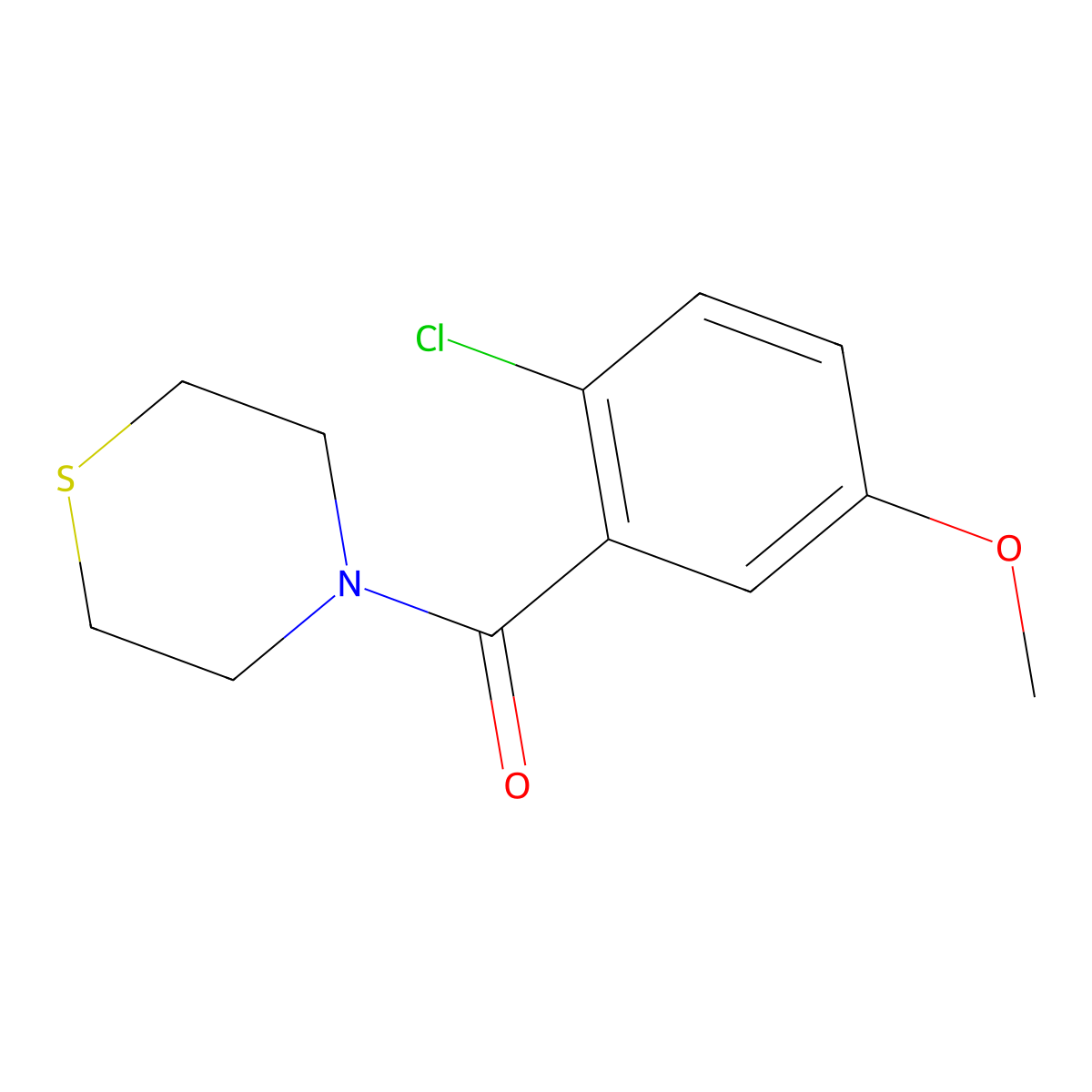 (2-Chloro-5-methoxyphenyl)(thiomorpholino)methanone molecular structure, CAS 2807469-76-5