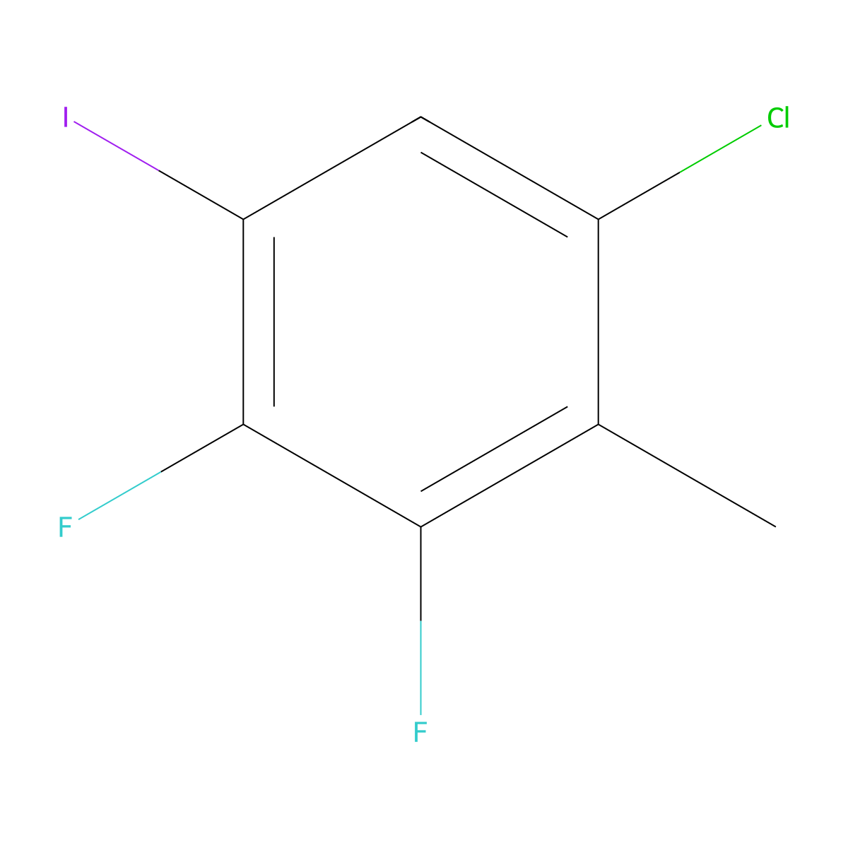 1-Chloro-3,4-difluoro-5-iodo-2-methylbenzene molecular structure, CAS 2807469-79-8