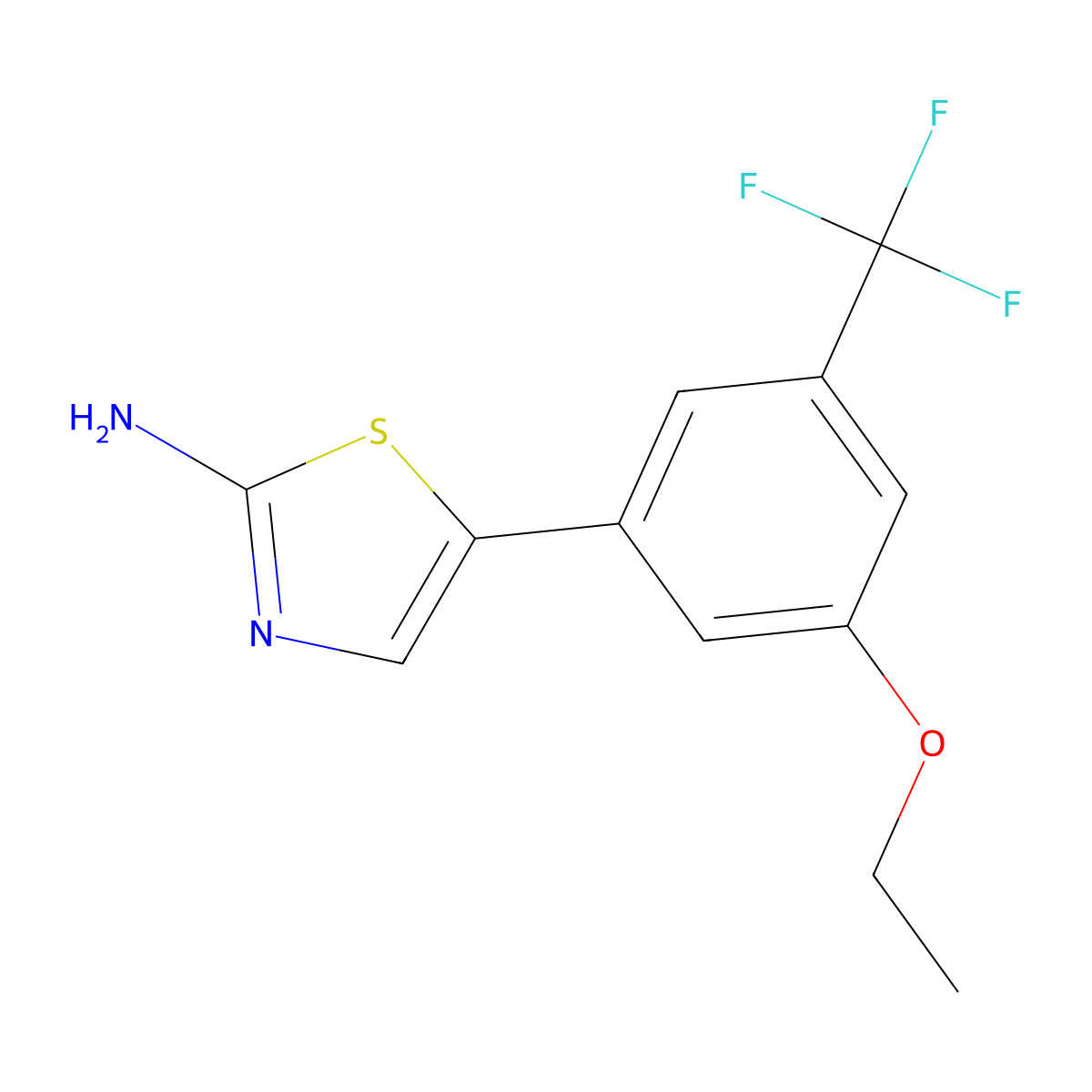 5-(3-Ethoxy-5-(trifluoromethyl)phenyl)thiazol-2-amine molecular structure, CAS 2807469-87-8