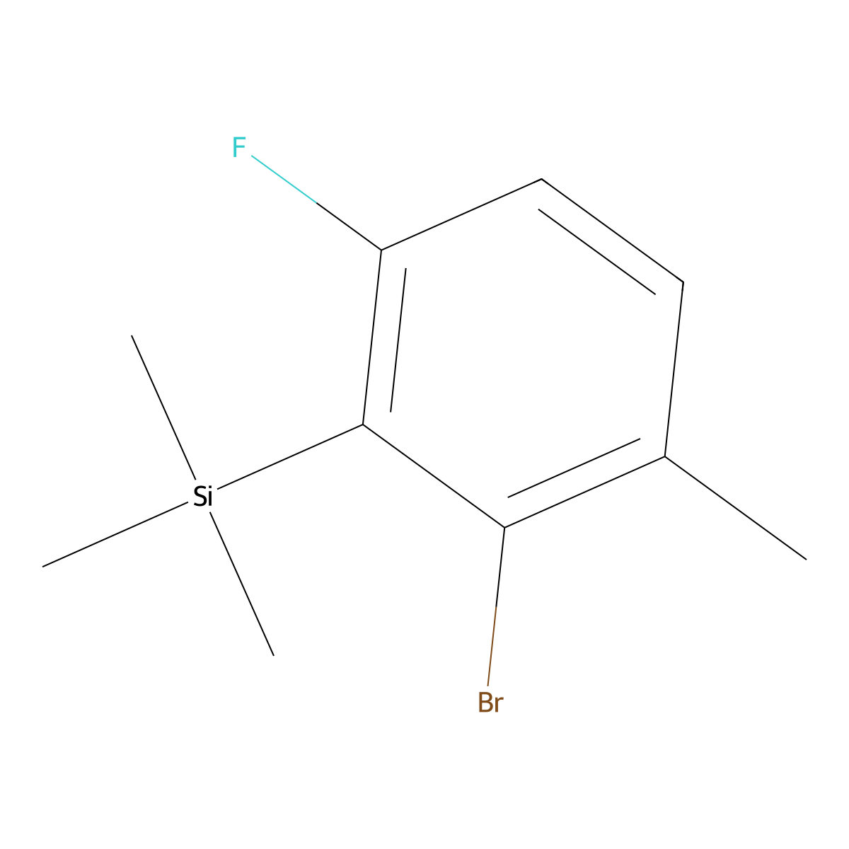 (2-Bromo-6-fluoro-3-methylphenyl)trimethylsilane molecular structure, CAS 2807469-91-4