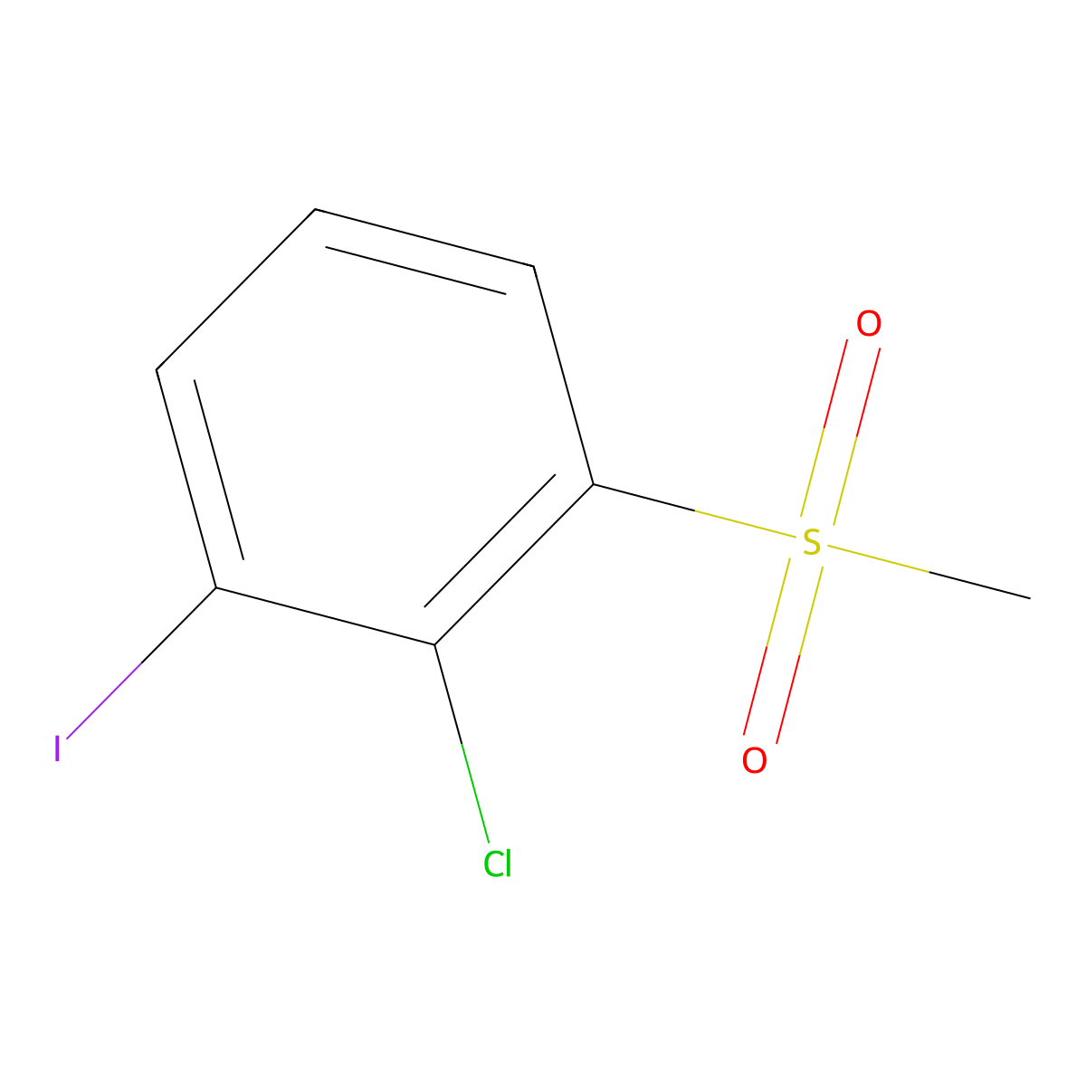 2-Chloro-1-iodo-3-(methylsulfonyl)benzene molecular structure, CAS 2807469-98-1