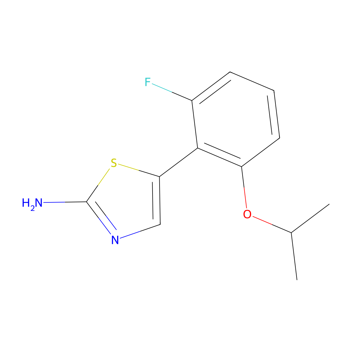 5-(2-Fluoro-6-isopropoxyphenyl)thiazol-2-amine molecular structure, CAS 2807470-00-2