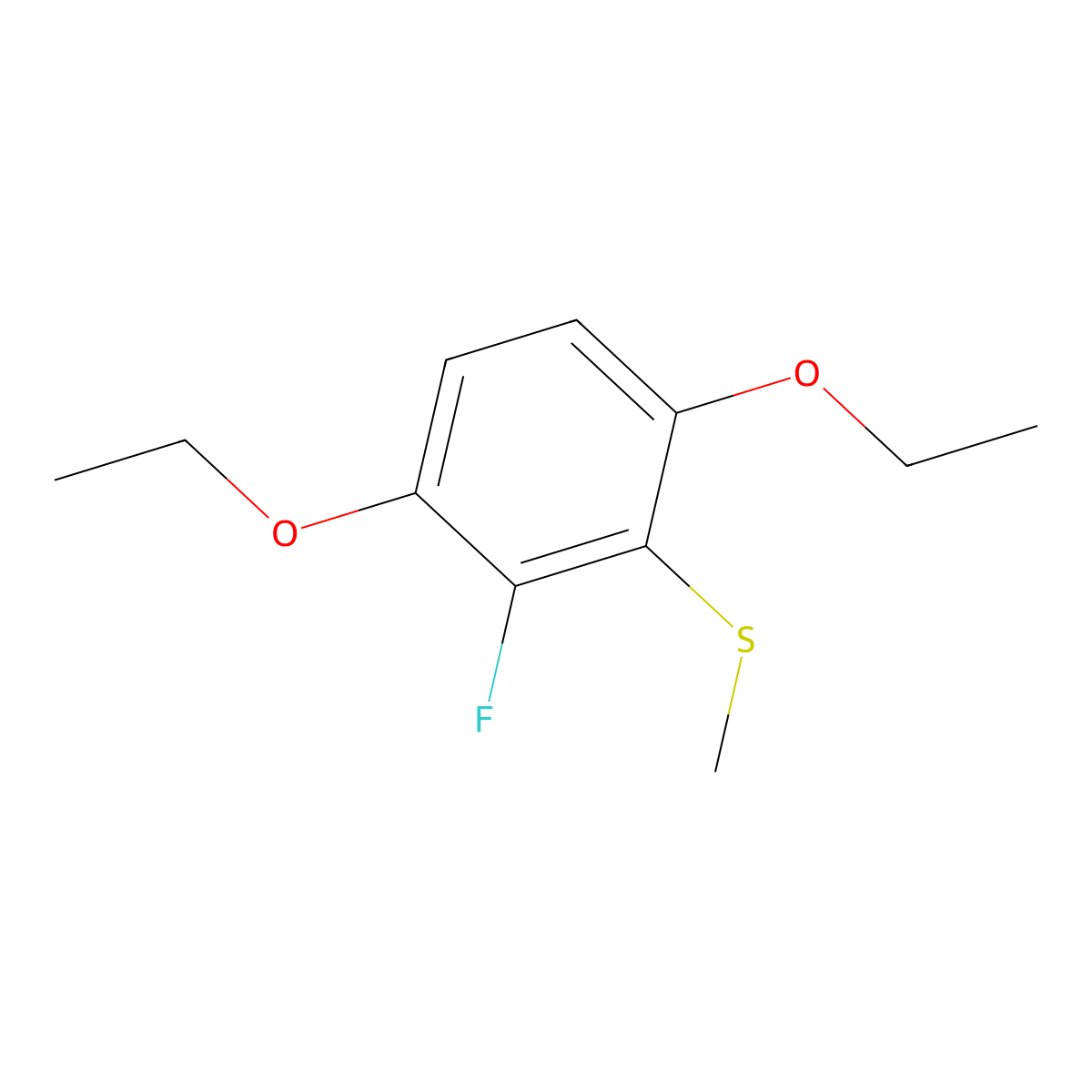 (3,6-Diethoxy-2-fluorophenyl)(methyl)sulfane molecular structure, CAS 2807470-03-5