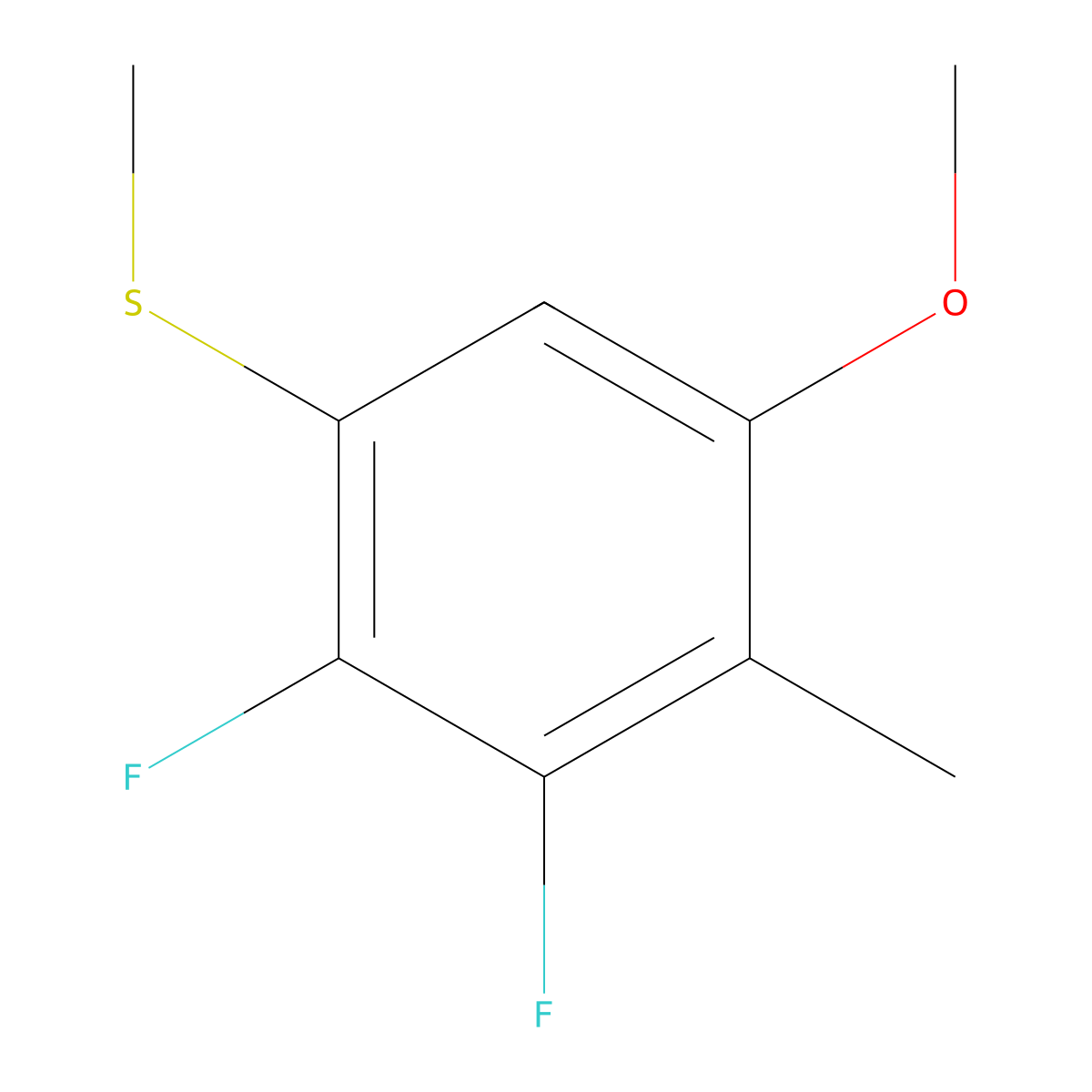 (2,3-Difluoro-5-methoxy-4-methylphenyl)(methyl)sulfane molecular structure, CAS 2807470-10-4