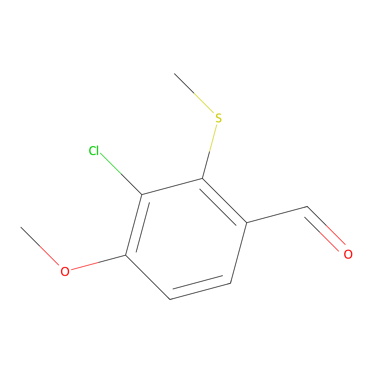 3-Chloro-4-methoxy-2-(methylthio)benzaldehyde molecular structure, CAS 2807470-12-6