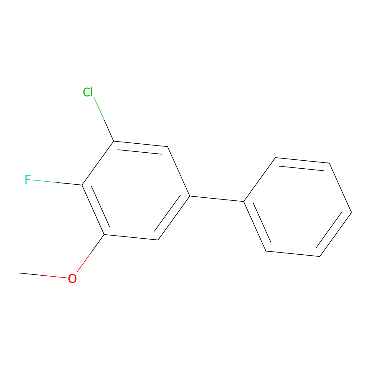 3-Chloro-4-fluoro-5-methoxy-1,1'-biphenyl molecular structure, CAS 2807470-13-7