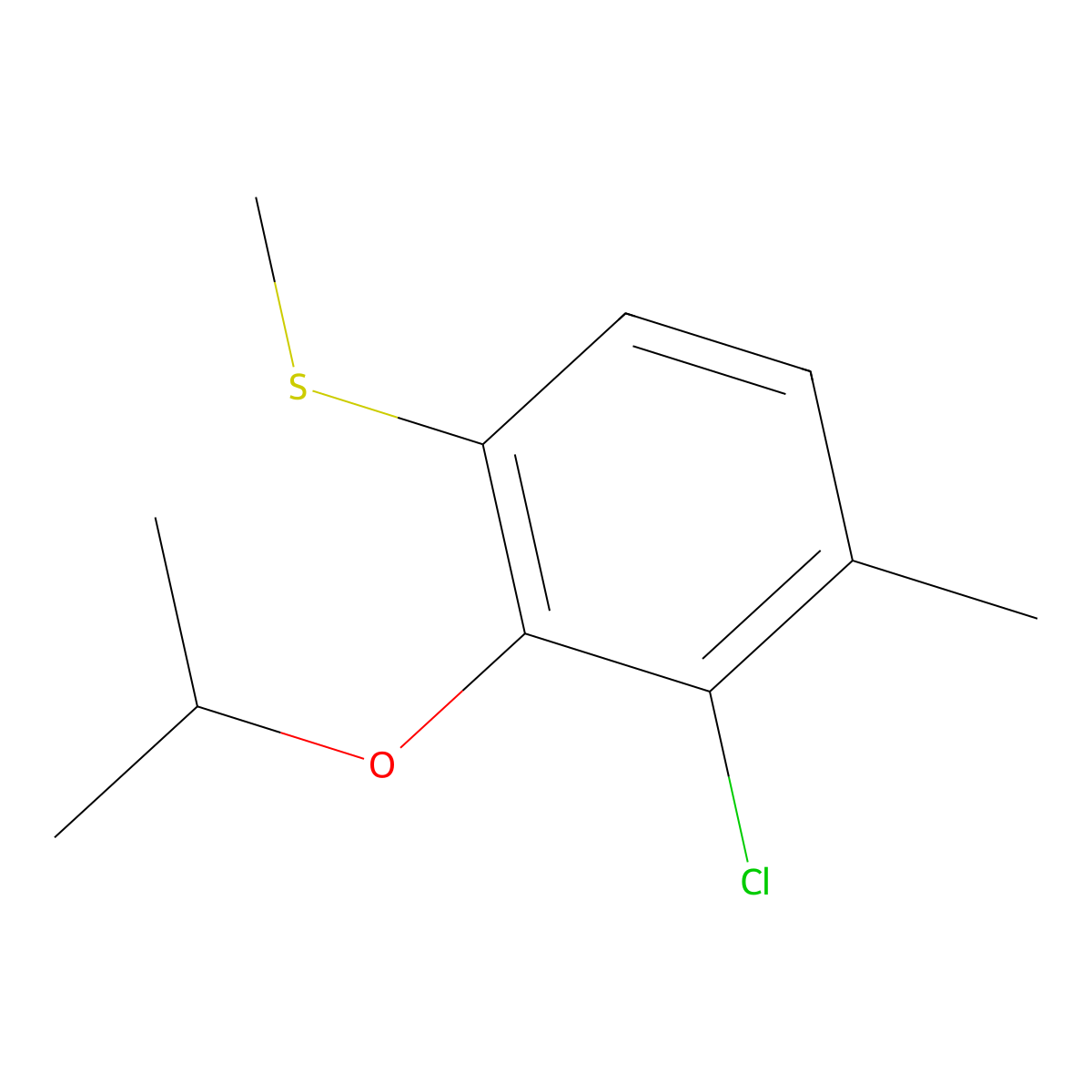 (3-Chloro-2-isopropoxy-4-methylphenyl)(methyl)sulfane molecular structure, CAS 2807470-23-9