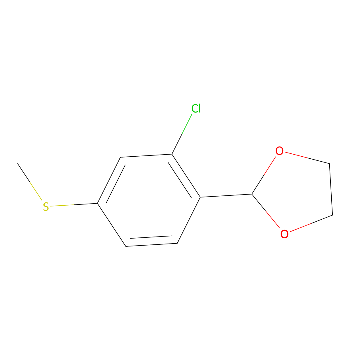 2-(2-Chloro-4-(methylthio)phenyl)-1,3-dioxolane molecular structure, CAS 2807470-27-3