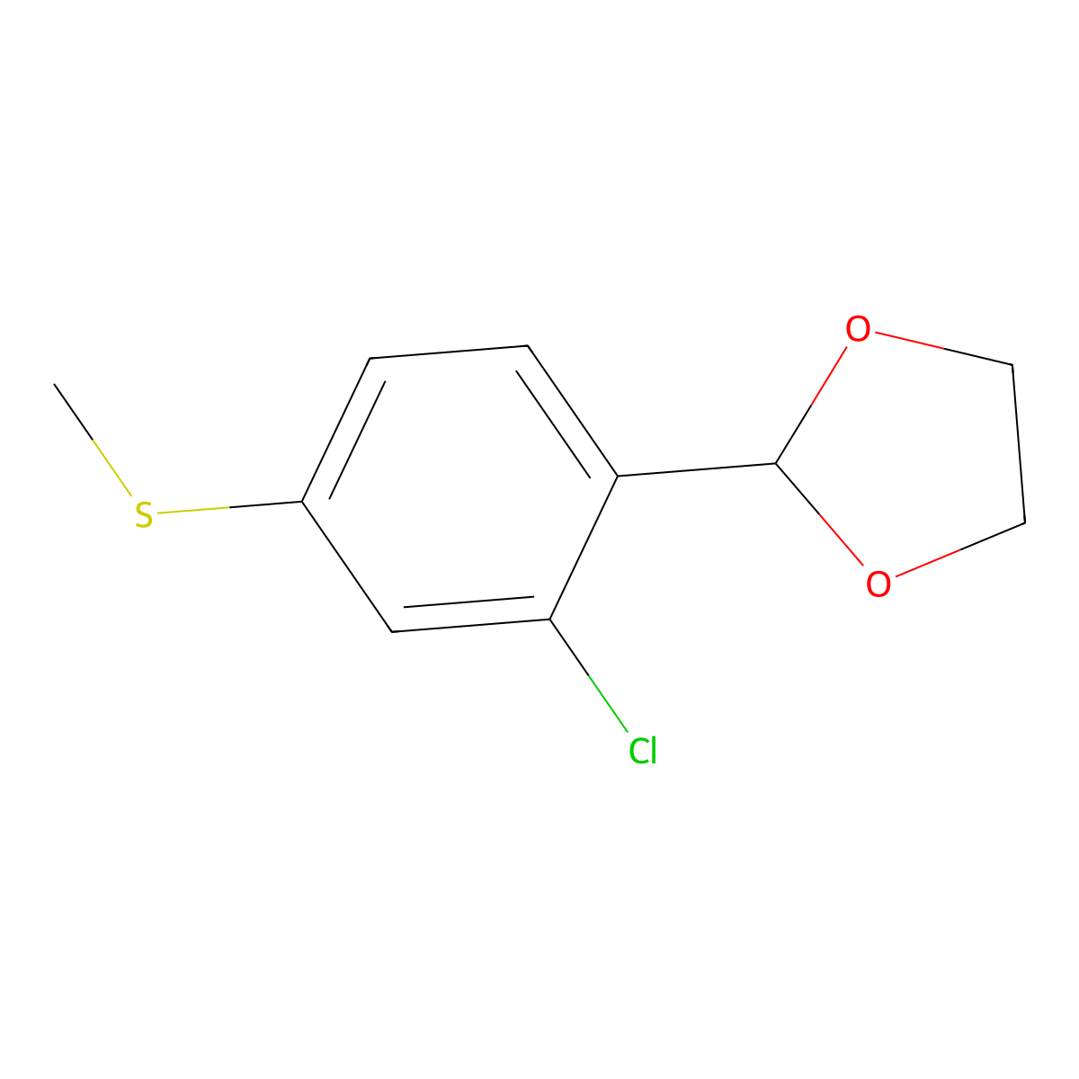 2-(2-Chloro-4-(methylthio)phenyl)-1,3-dioxolane molecular structure, CAS 2807470-27-3