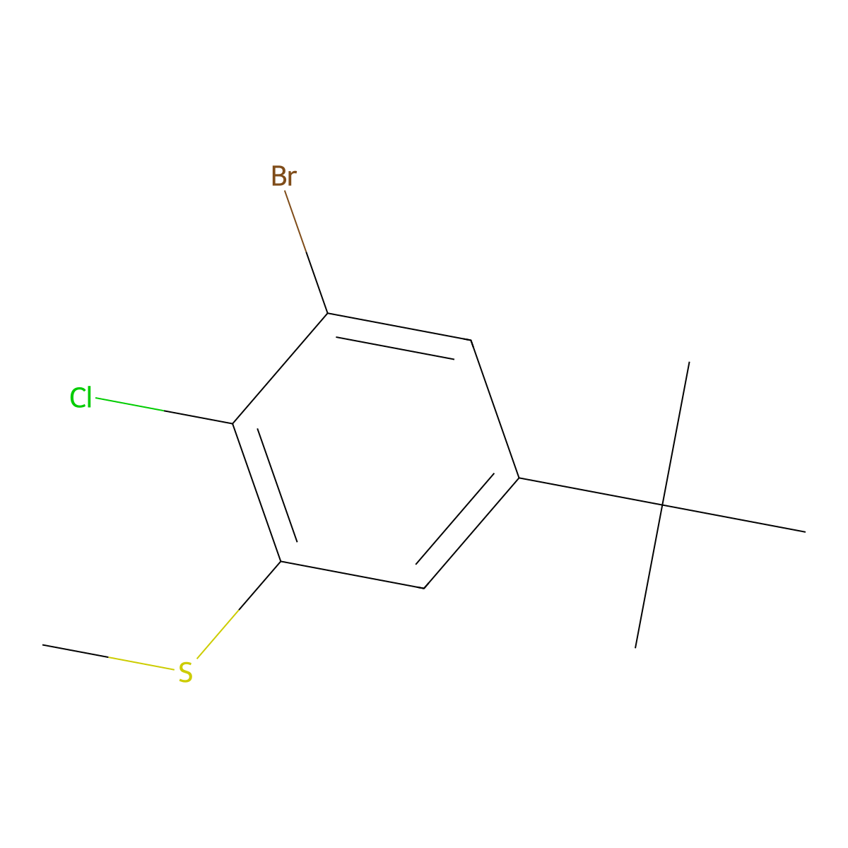 (3-Bromo-5-(tert-butyl)-2-chlorophenyl)(methyl)sulfane molecular structure, CAS 2807470-41-1