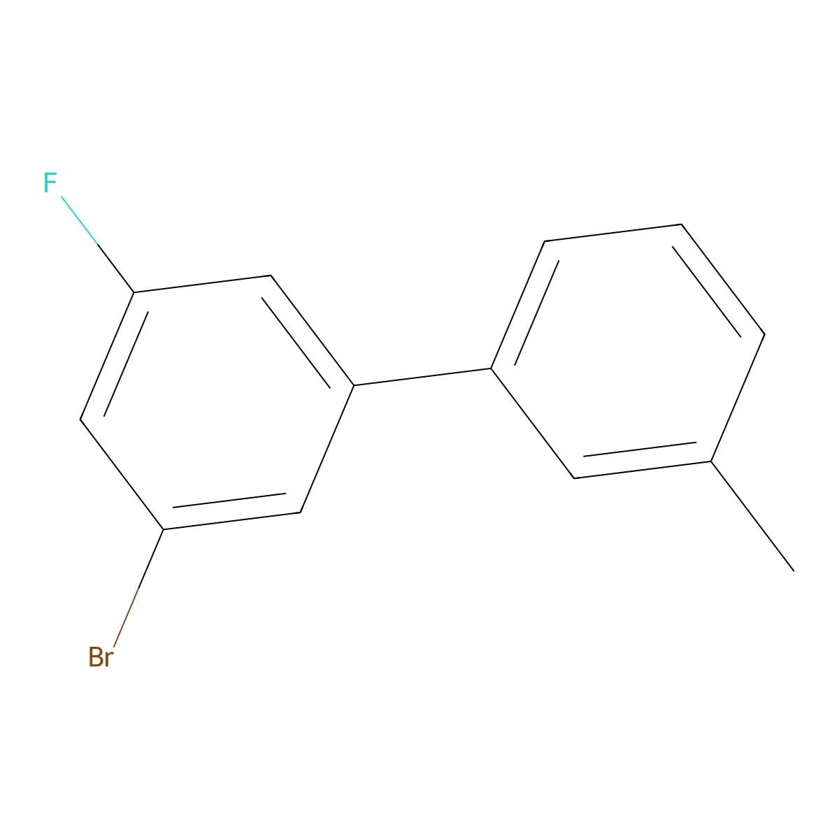 3-Bromo-5-fluoro-3'-methyl-1,1'-biphenyl molecular structure, CAS 2807470-45-5