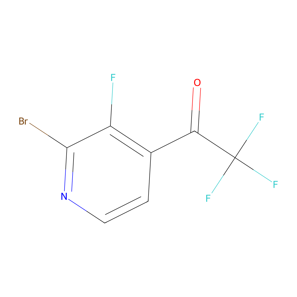 1-(2-Bromo-3-fluoropyridin-4-yl)-2,2,2-trifluoroethanone molecular structure, CAS 2807470-58-0