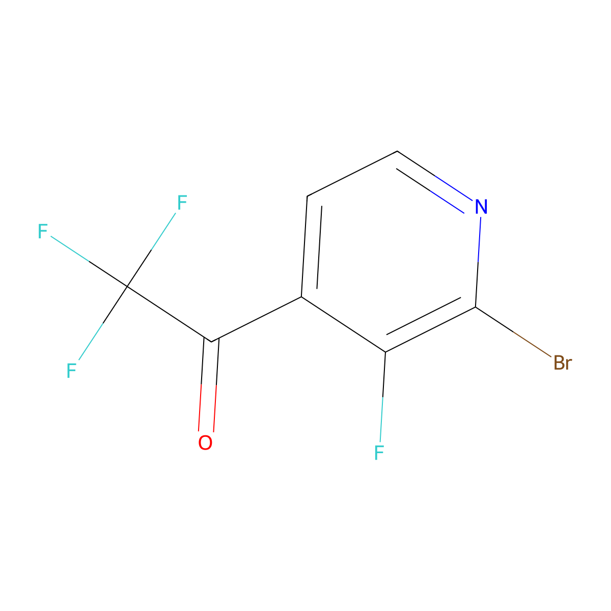 1-(2-Bromo-3-fluoropyridin-4-yl)-2,2,2-trifluoroethanone molecular structure, CAS 2807470-58-0