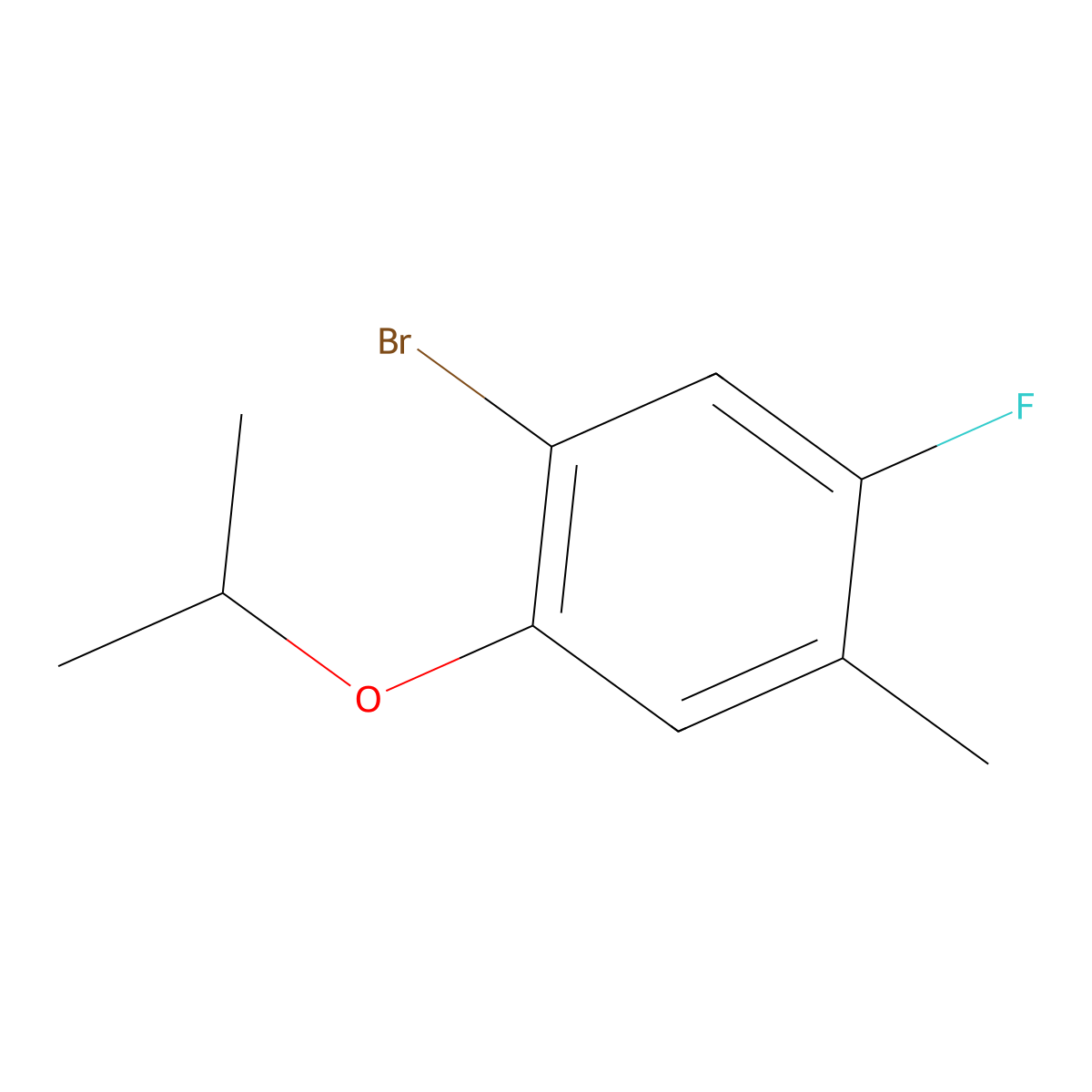 1-Bromo-5-fluoro-2-isopropoxy-4-methylbenzene molecular structure, CAS 2807470-79-5