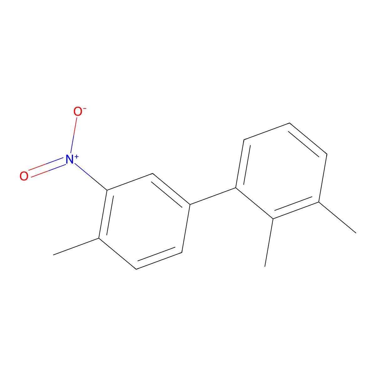 2,3,4'-Trimethyl-3'-nitro-1,1'-biphenyl molecular structure, CAS 2807470-86-4
