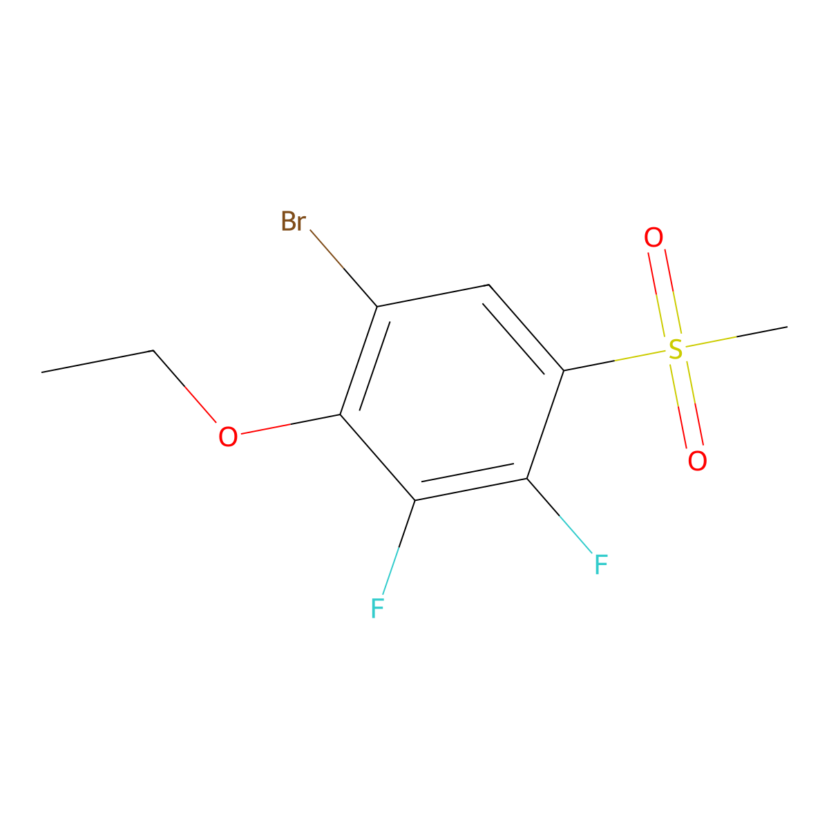 1-Bromo-2-ethoxy-3,4-difluoro-5-(methylsulfonyl)benzene molecular structure, CAS 2807470-87-5
