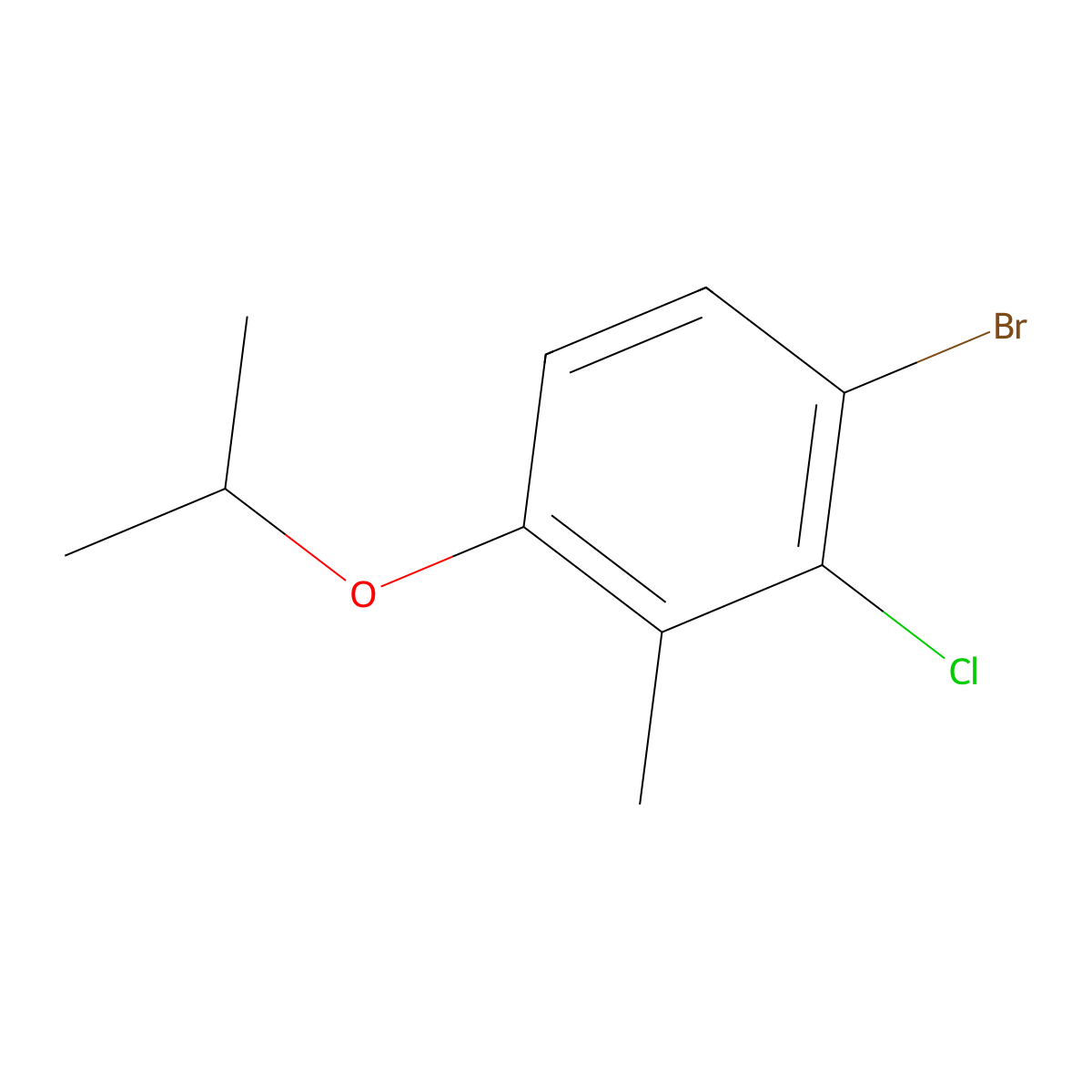 1-Bromo-2-chloro-4-isopropoxy-3-methylbenzene molecular structure, CAS 2807470-89-7