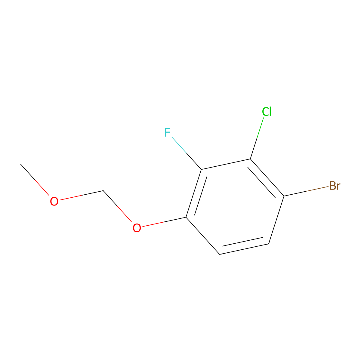 1-Bromo-2-chloro-3-fluoro-4-(methoxymethoxy)benzene molecular structure, CAS 2807470-94-4