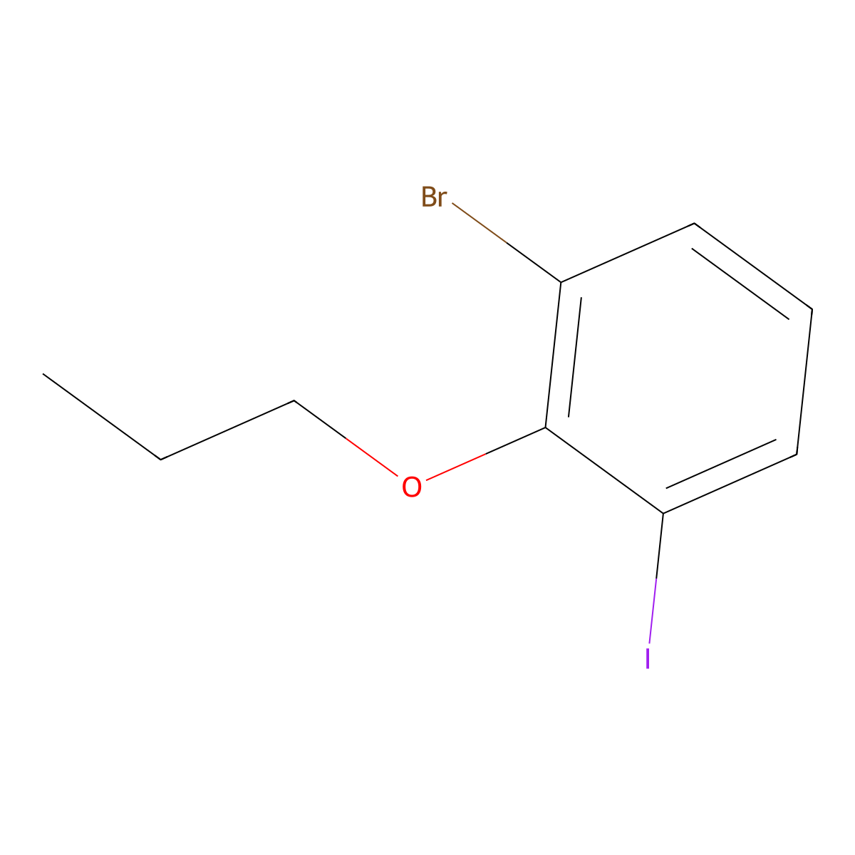 1-Bromo-3-iodo-2-propoxybenzene molecular structure, CAS 2807471-01-6
